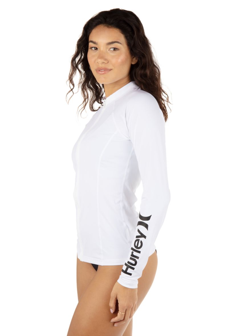 Womens Long Sleeve Zip Rashguard Top