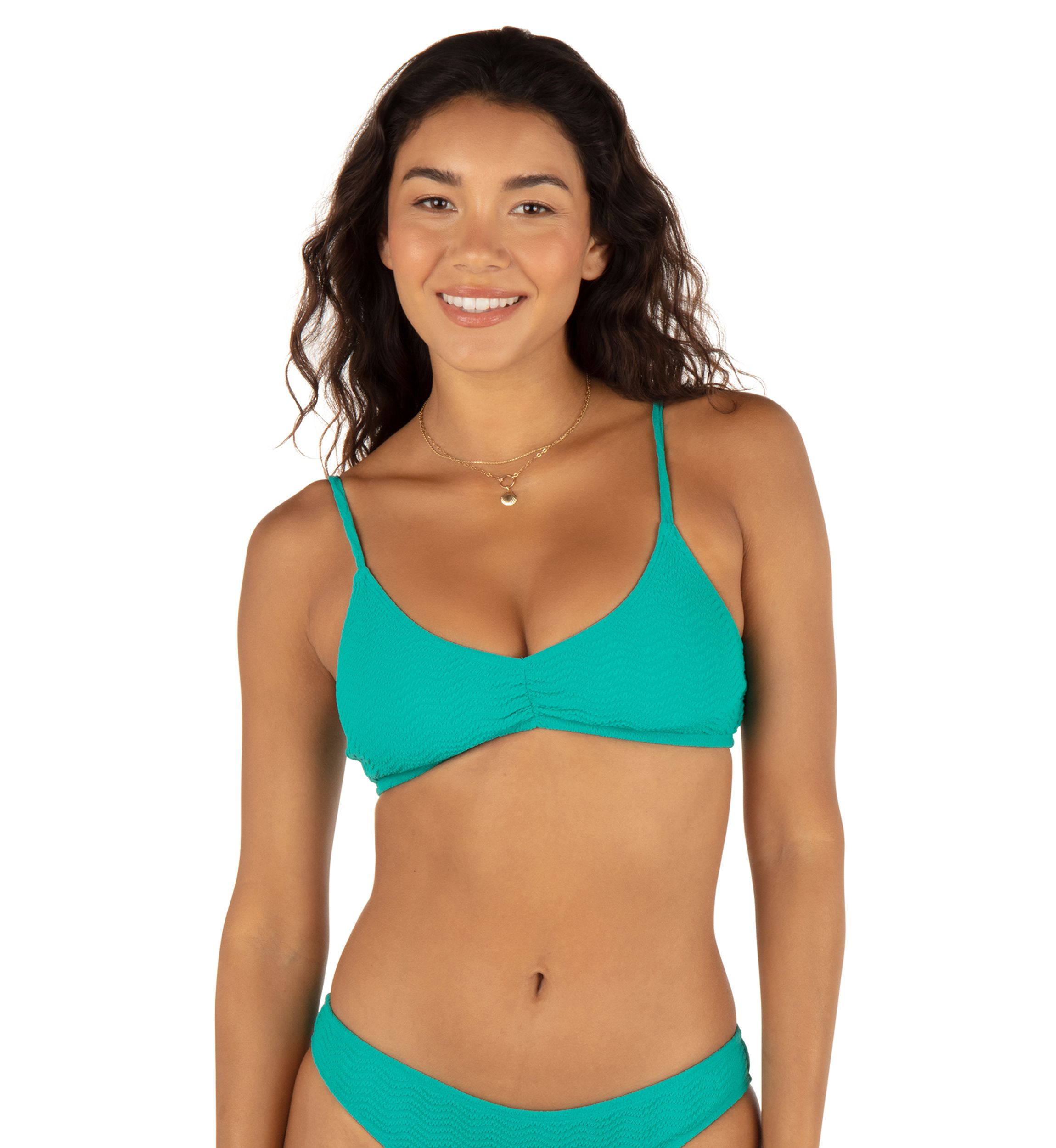 Solid Wave Textured Scrunch Swim Bralette 