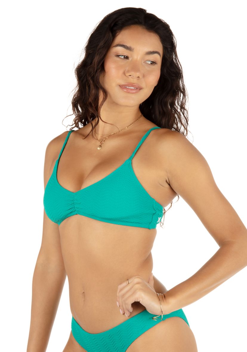 Solid Wave Textured Scrunch Swim Bralette 