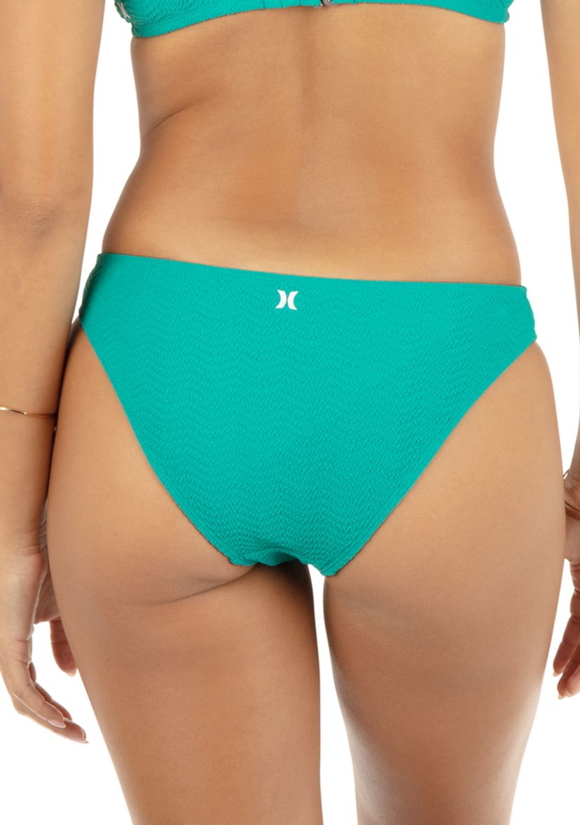 Solid Wave Textured Moderate Swim Briefs 