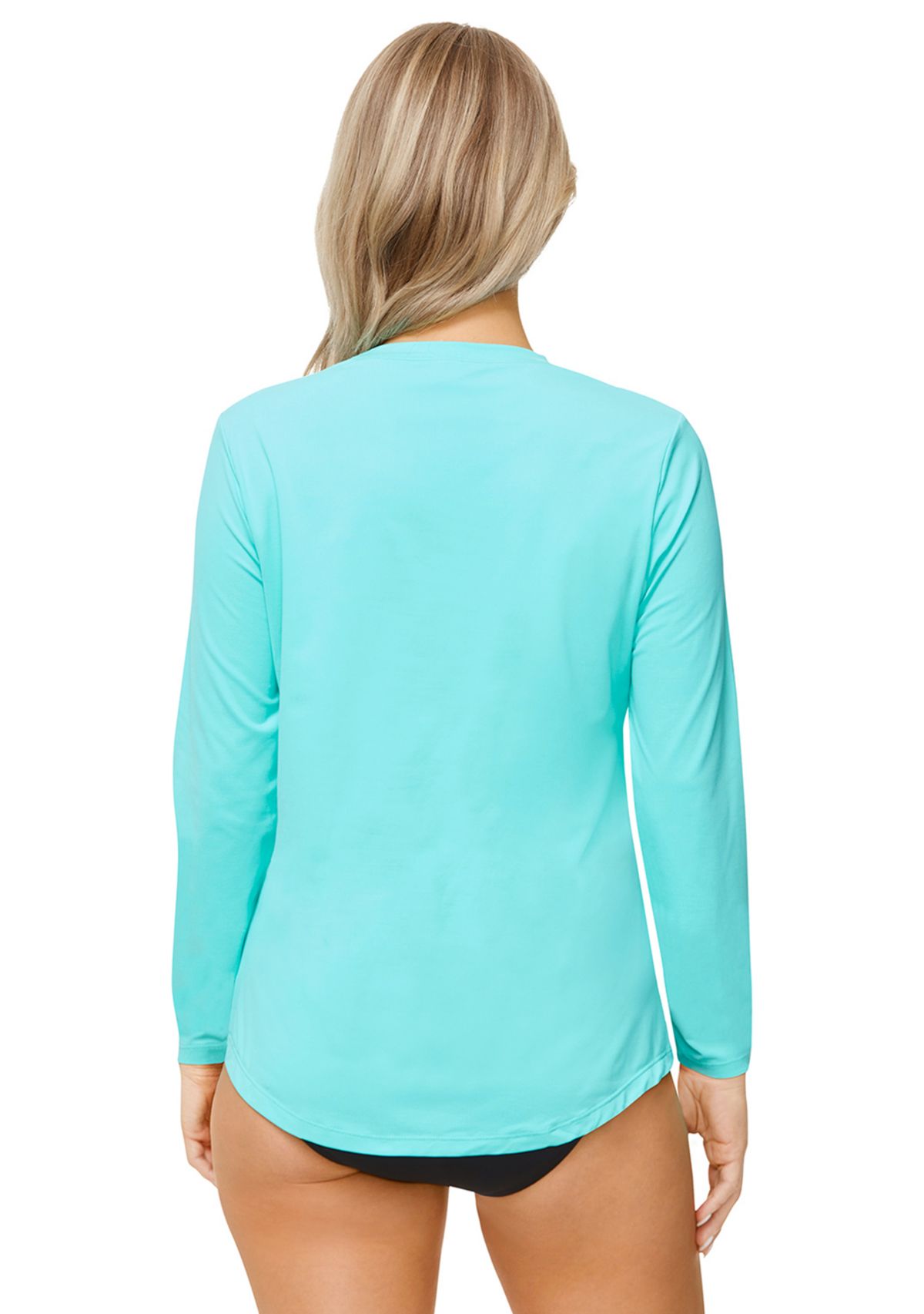 UPF 50 Pullover Drop Tail Swim Shirt 