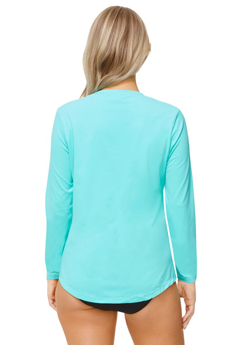 UPF 50 Pullover Drop Tail Swim Shirt 