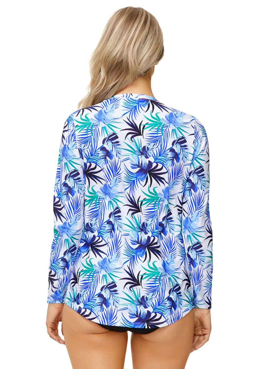 Palm Beach Paisley Pullover Drop Tail UPF 50 Swim Shirt 