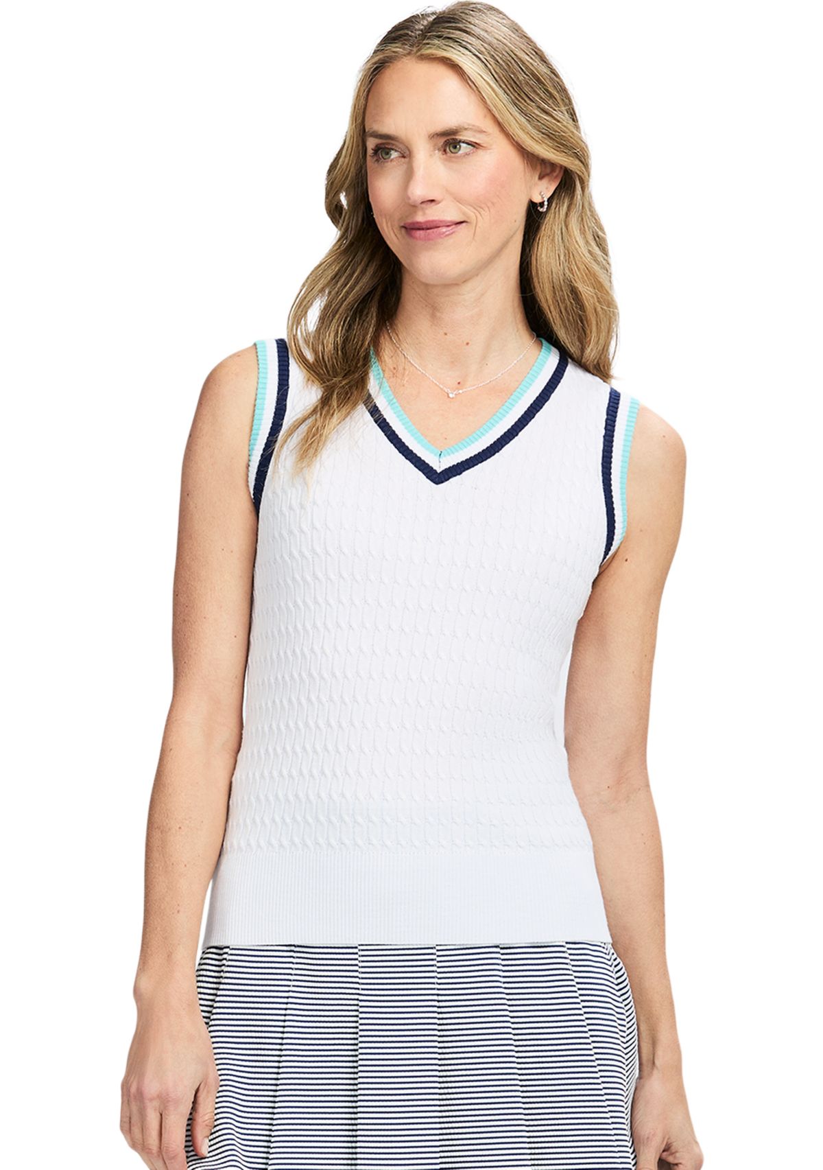Womens Callie Cable Sweater Vest 