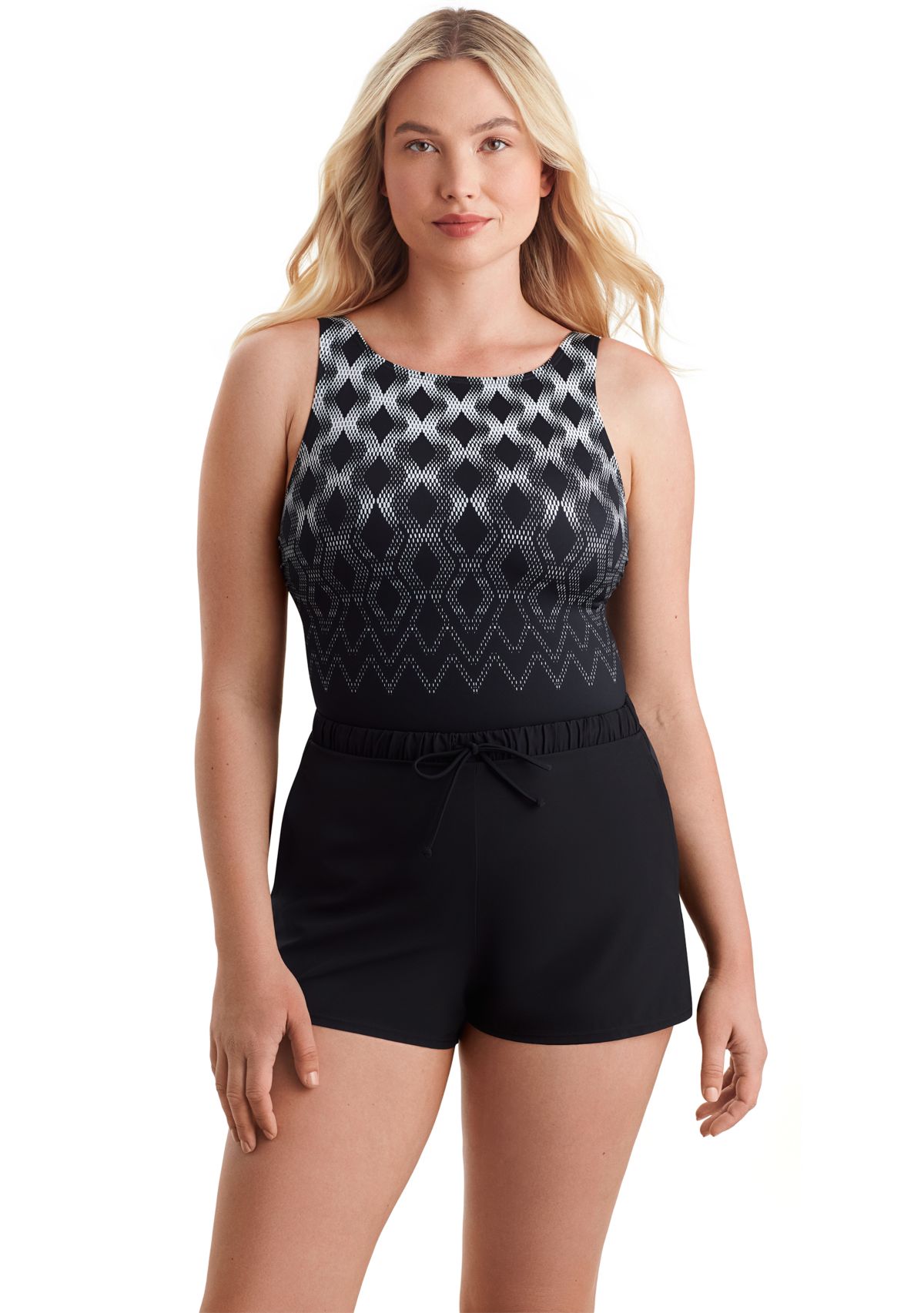 Linked Up Scoop Neck Runaround Swim Romper