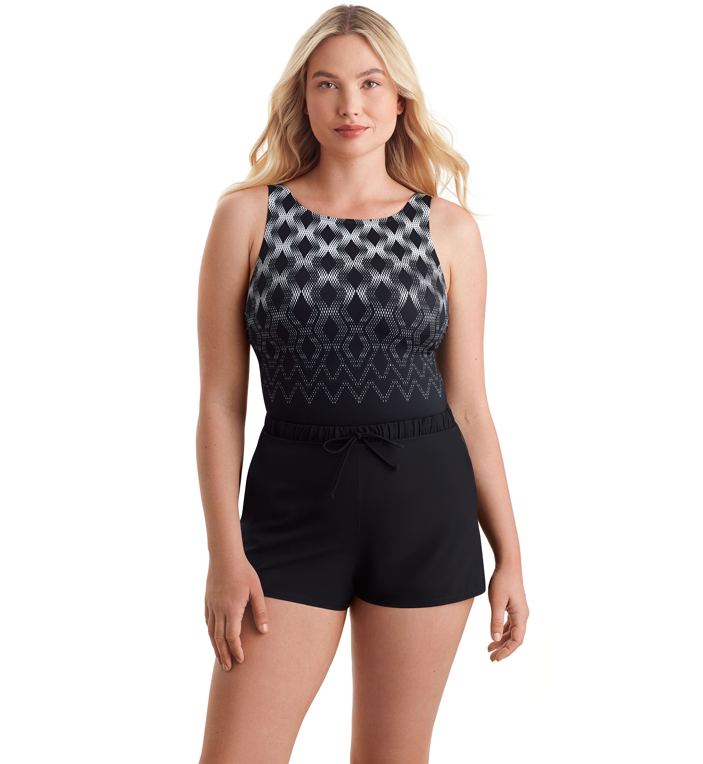 Linked Up Scoop Neck Runaround Swim Romper