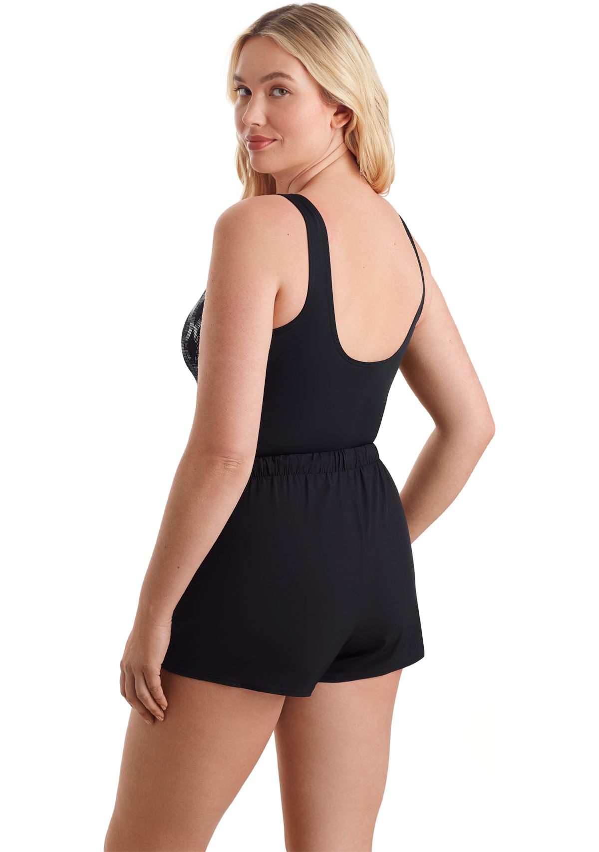 Linked Up Scoop Neck Runaround Swim Romper