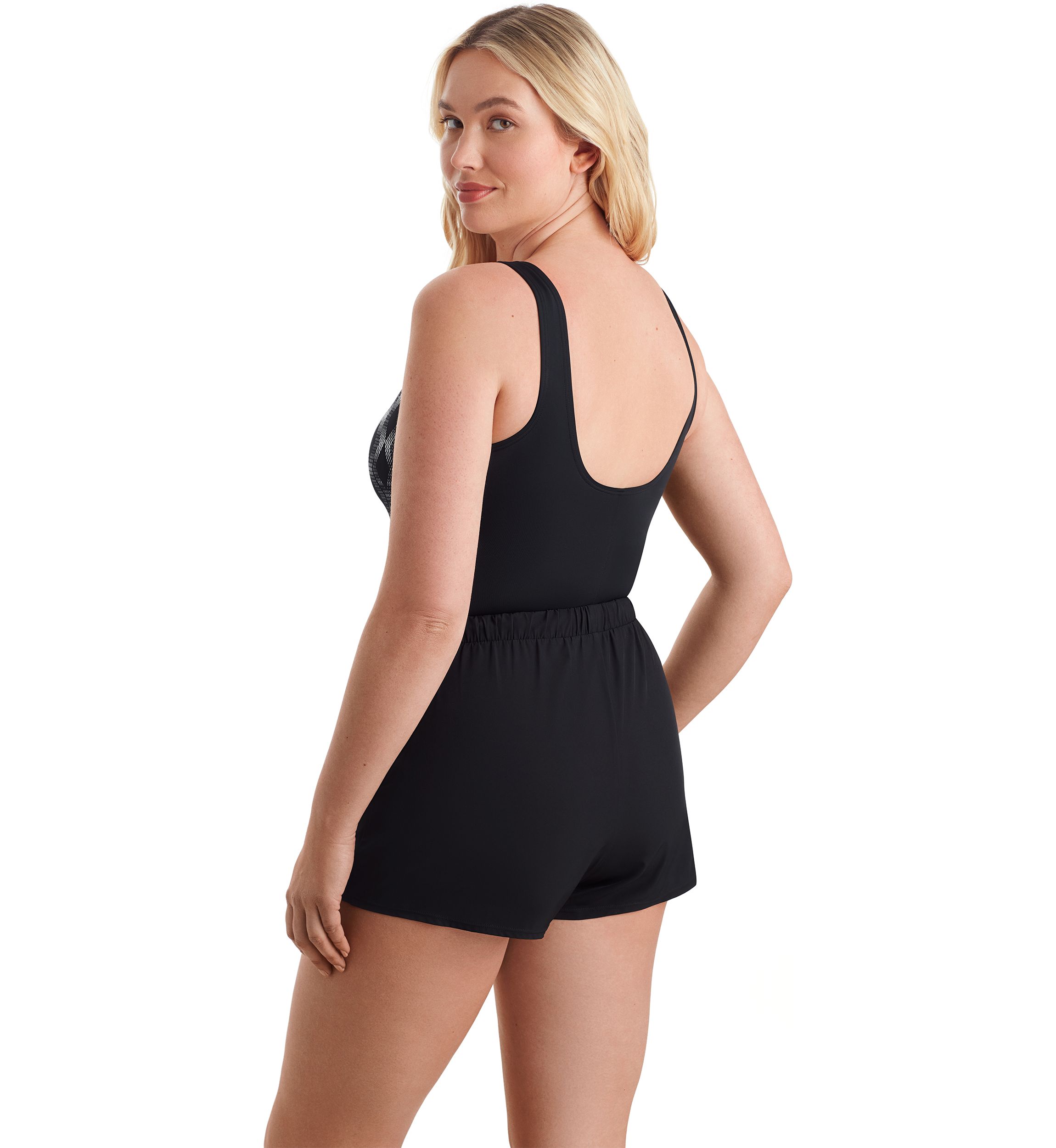 Linked Up Scoop Neck Runaround Swim Romper