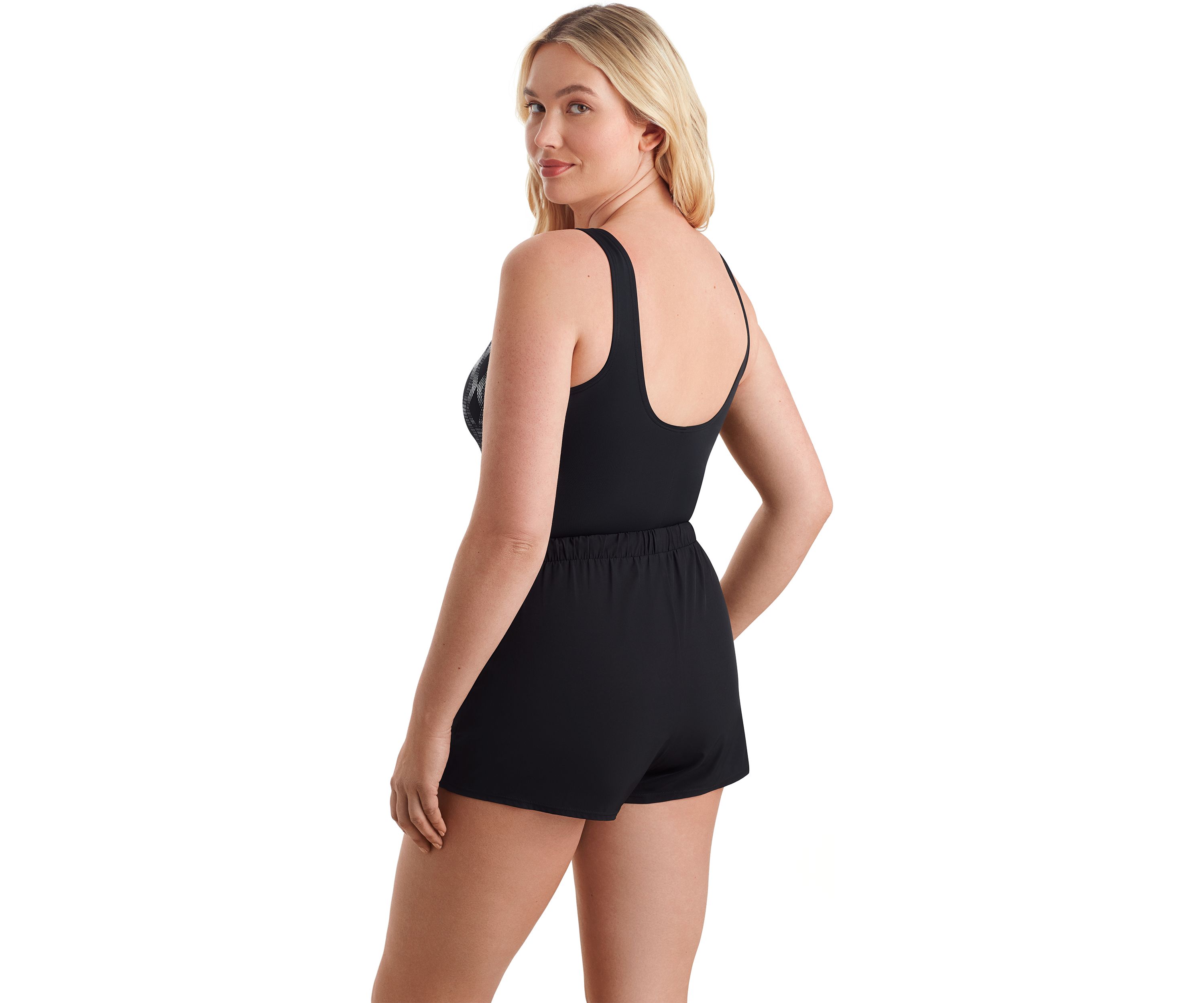 Linked Up Scoop Neck Runaround Swim Romper