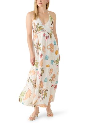 Surf Gypsy Women's Sleeveless Coastal Boho Printed Dress, Large