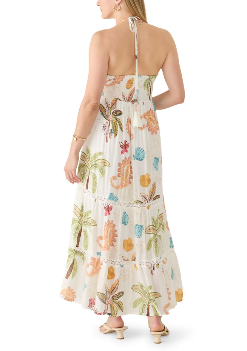 gypsy beach dress Blush Floral Frill Summer White Boho dress with Long Sleeves and Elastic Fit