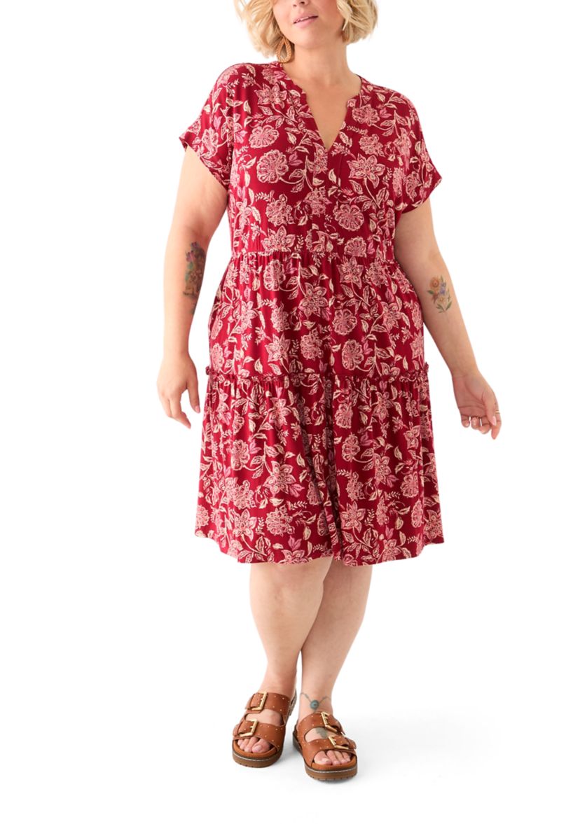 chinese dress ladies Final Sale Plus Size 3 Layered Maxi Dress in Apricot main image 0
