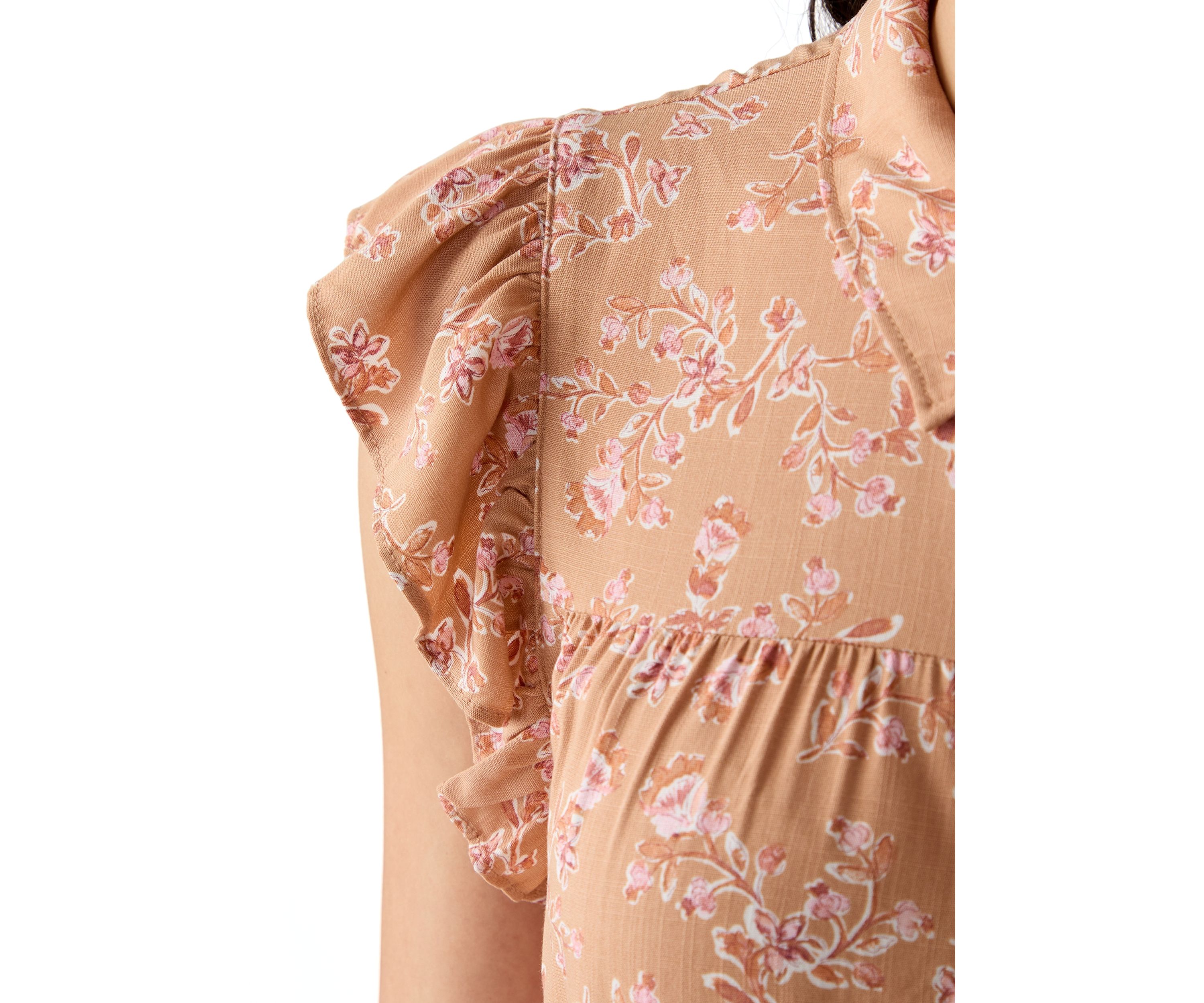 Plus Size Short Sleeve Tiered Woven Shirtdress