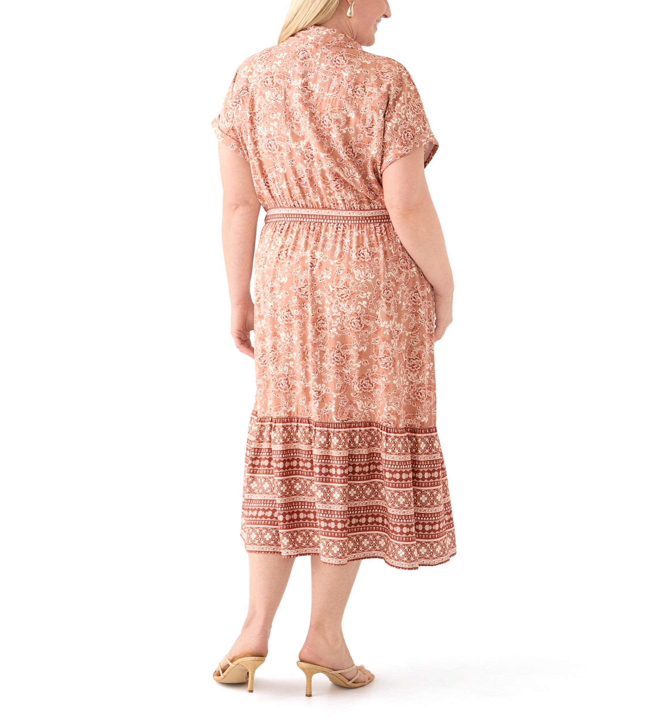 Plus Size Printed Shirt Dress