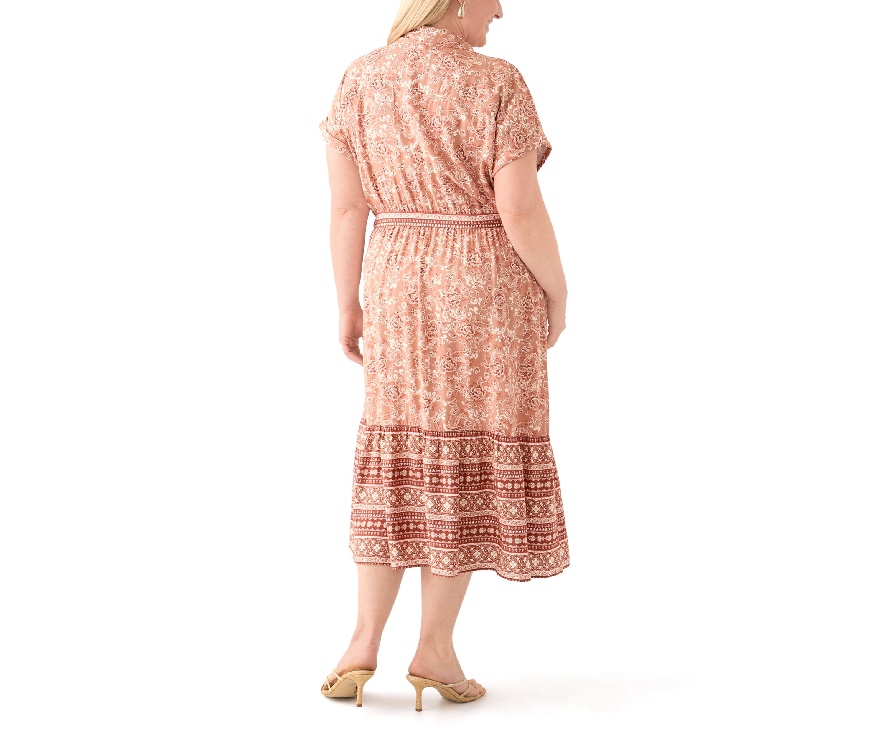Plus Size Printed Shirt Dress
