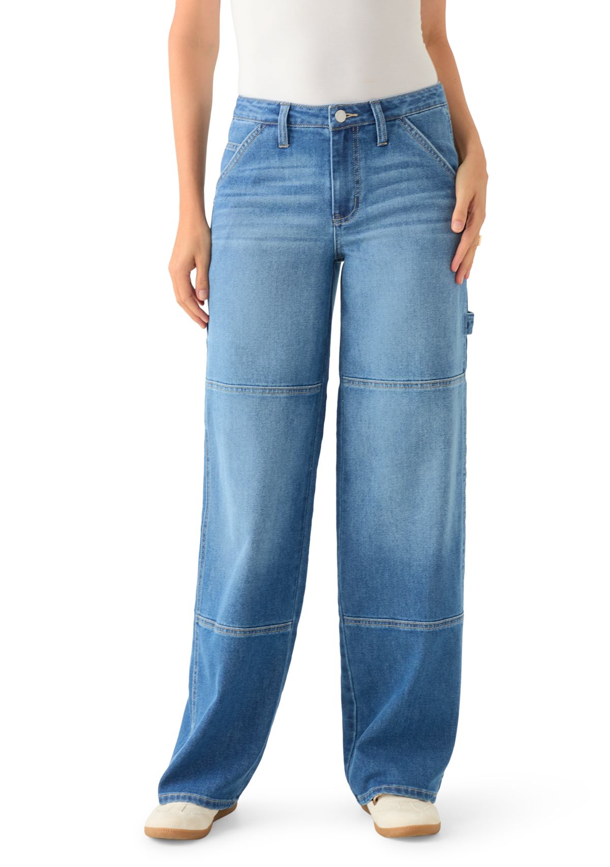 Womens Baggy Seam Front Utility Jeans