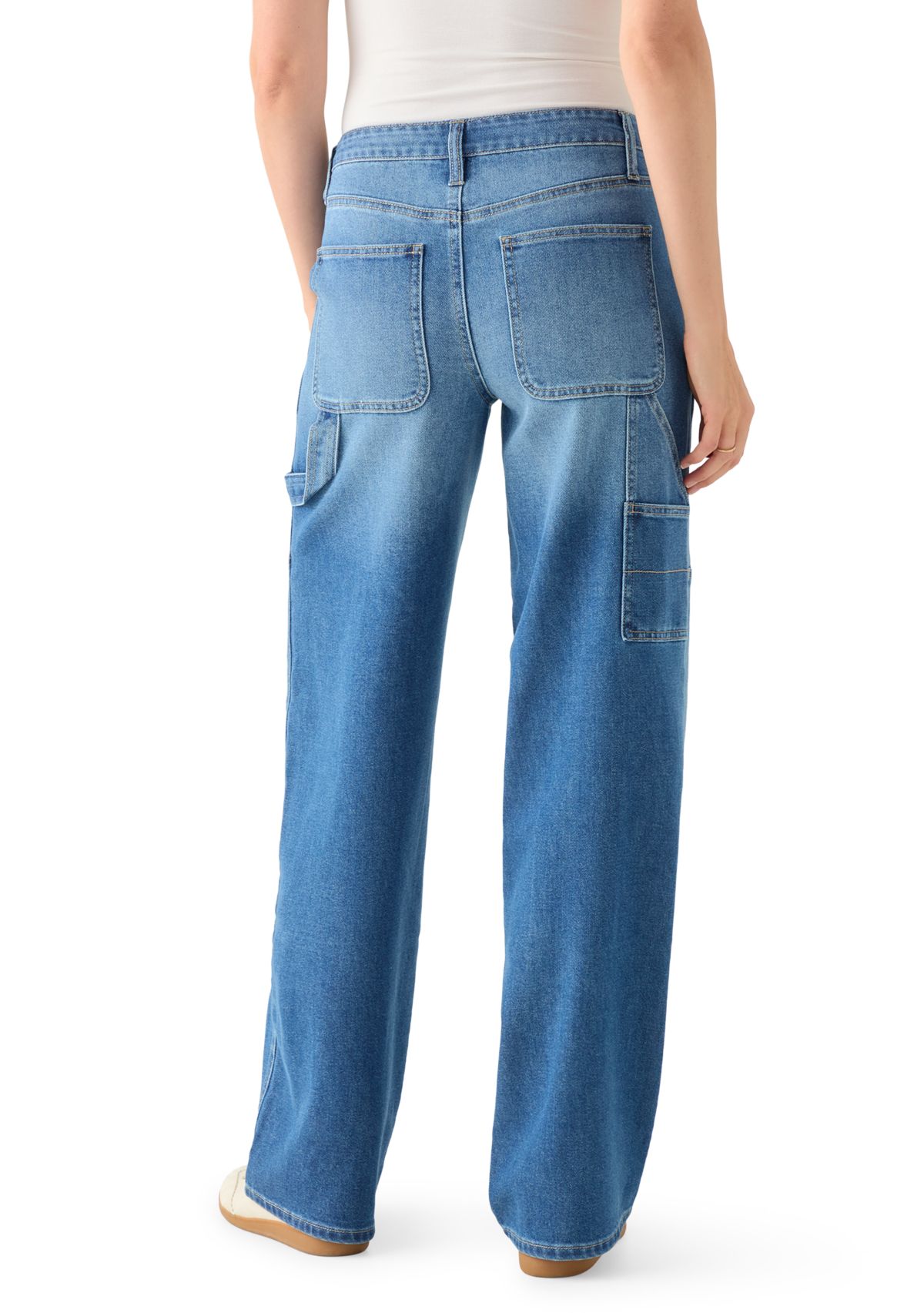 Womens Baggy Seam Front Utility Jeans