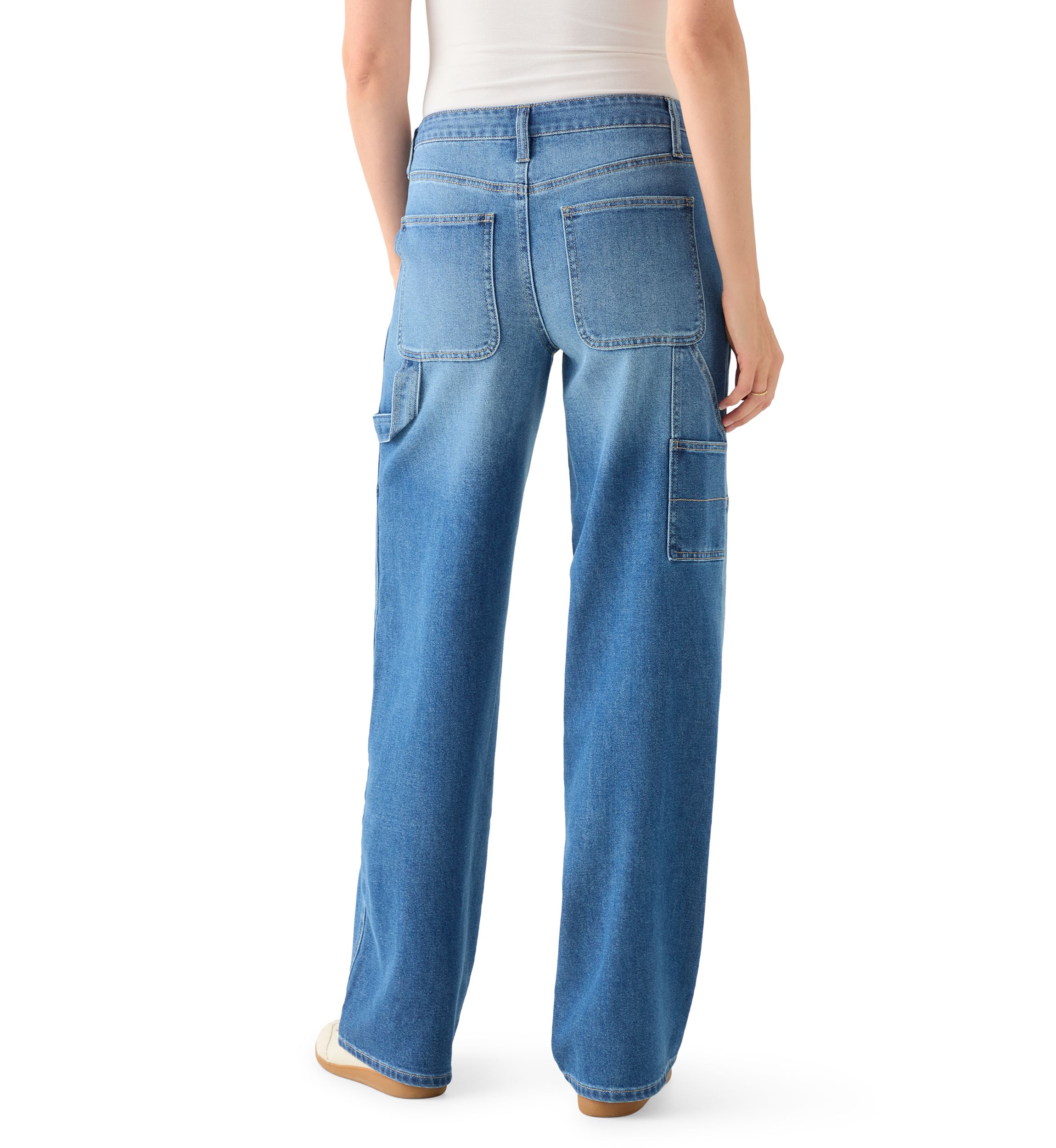 Womens Baggy Seam Front Utility Jeans