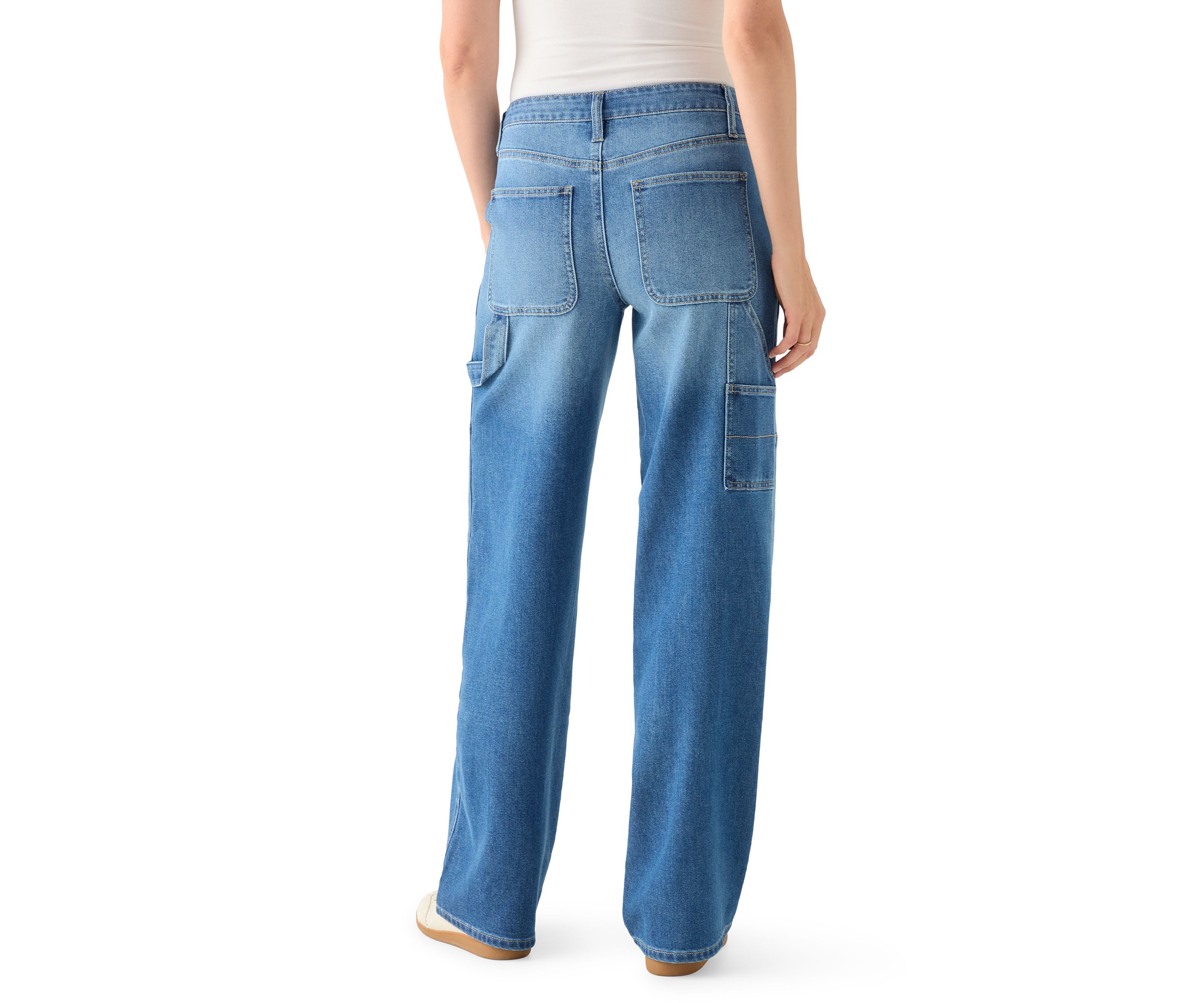 Womens Baggy Seam Front Utility Jeans