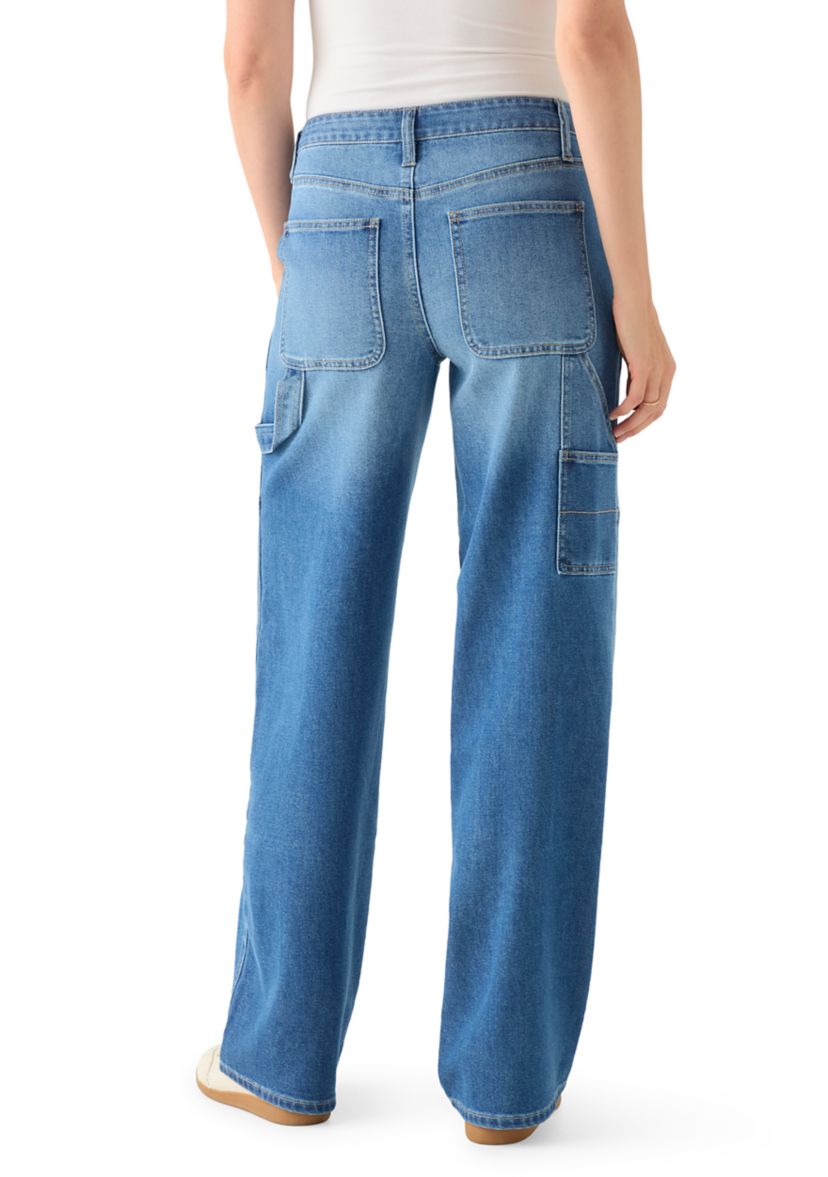 Womens Baggy Seam Front Utility Jeans