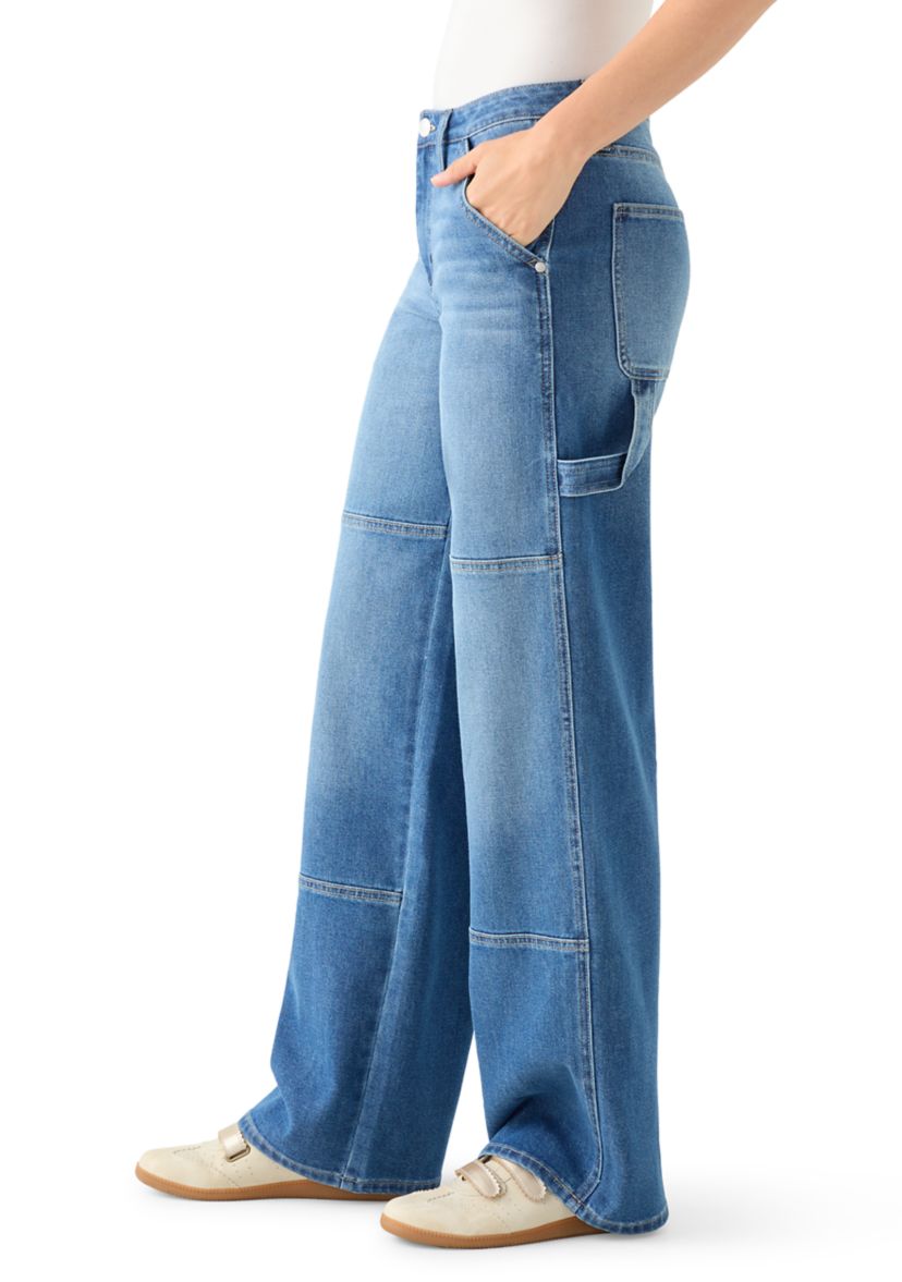 Womens Baggy Seam Front Utility Jeans