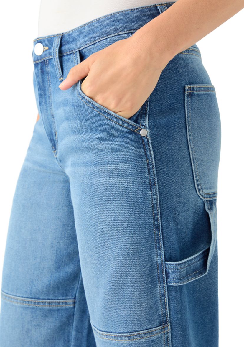 Womens Baggy Seam Front Utility Jeans