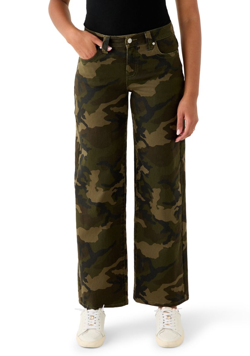 Womens Low Rise Baggy Pants with Belt Loops