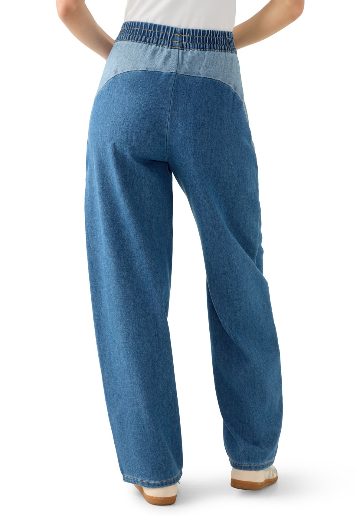 Womens Curved Yoke Wrap Around Stripe Track Pants