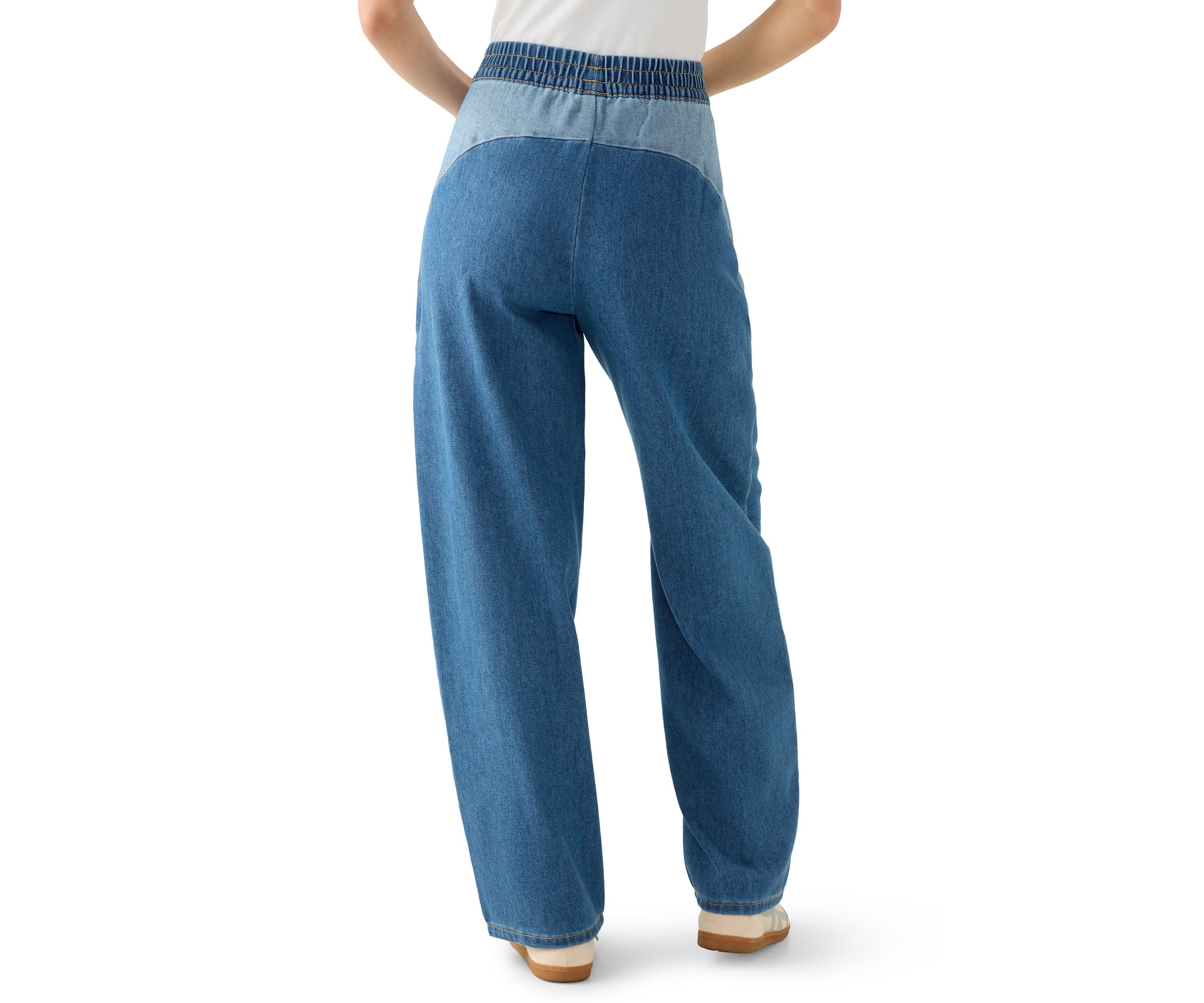 Womens Curved Yoke Wrap Around Stripe Track Pants