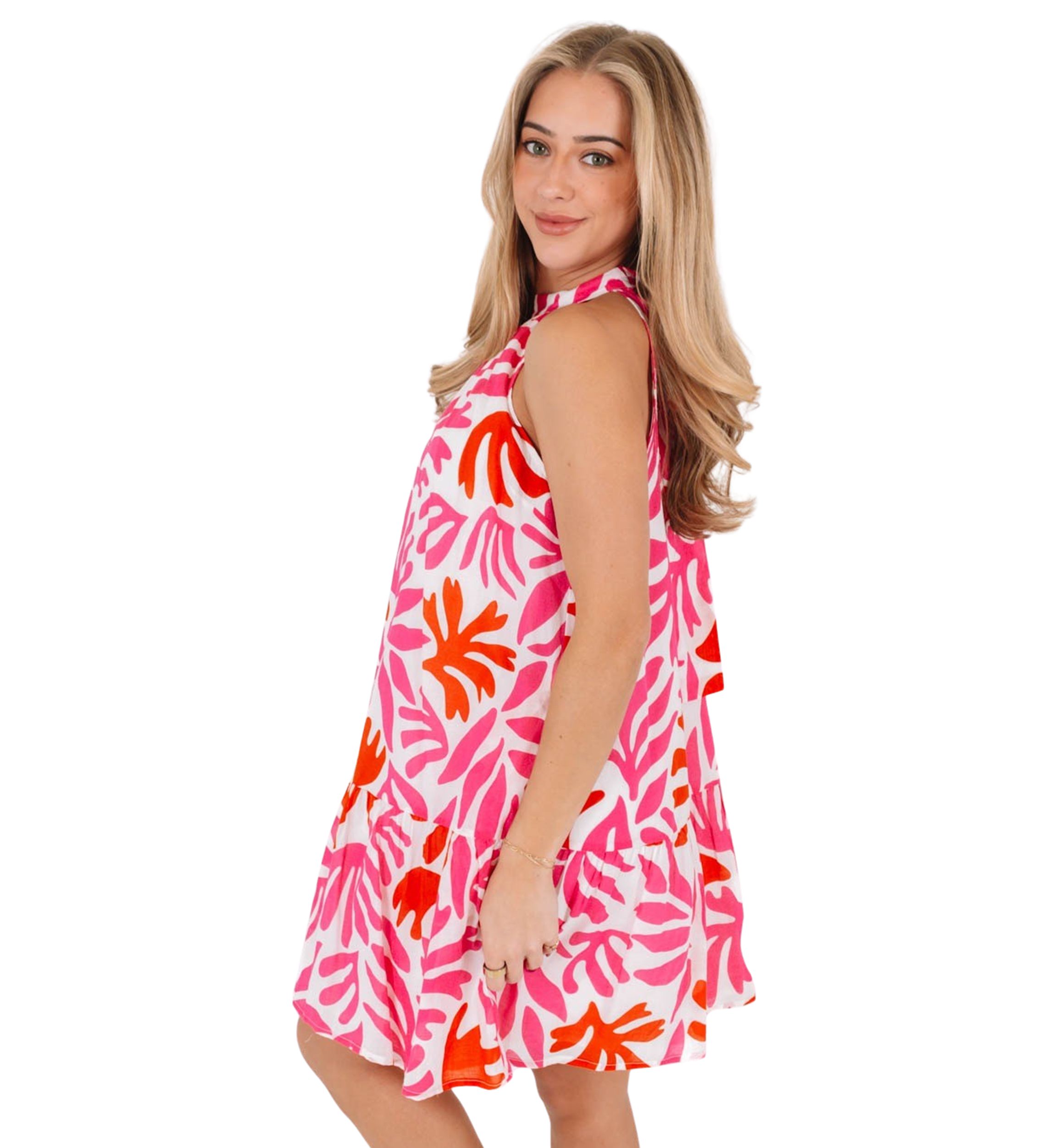 Womens Lara High Neck Dress