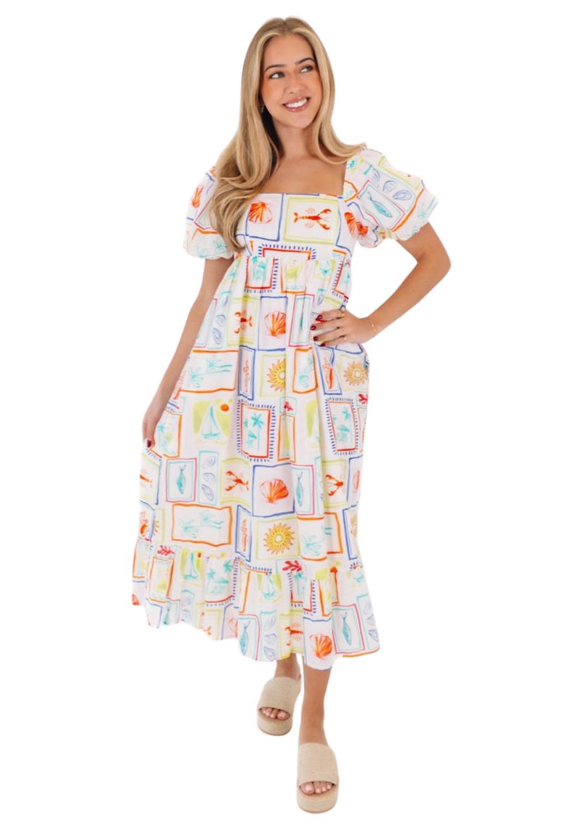 Womens Lucia Babydoll Midi Dress
