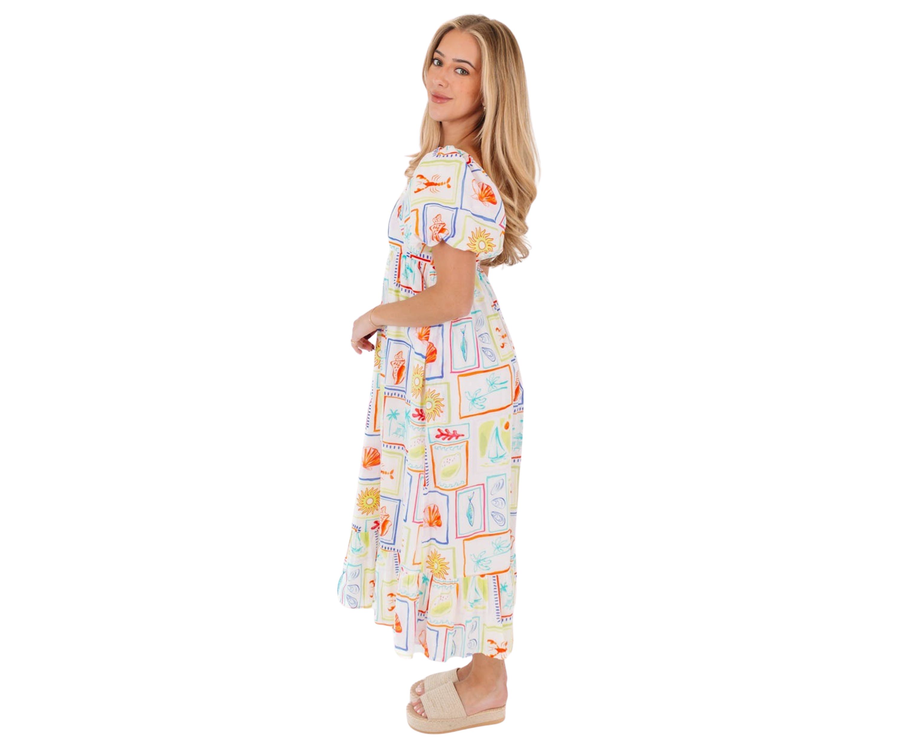 Womens Lucia Babydoll Midi Dress