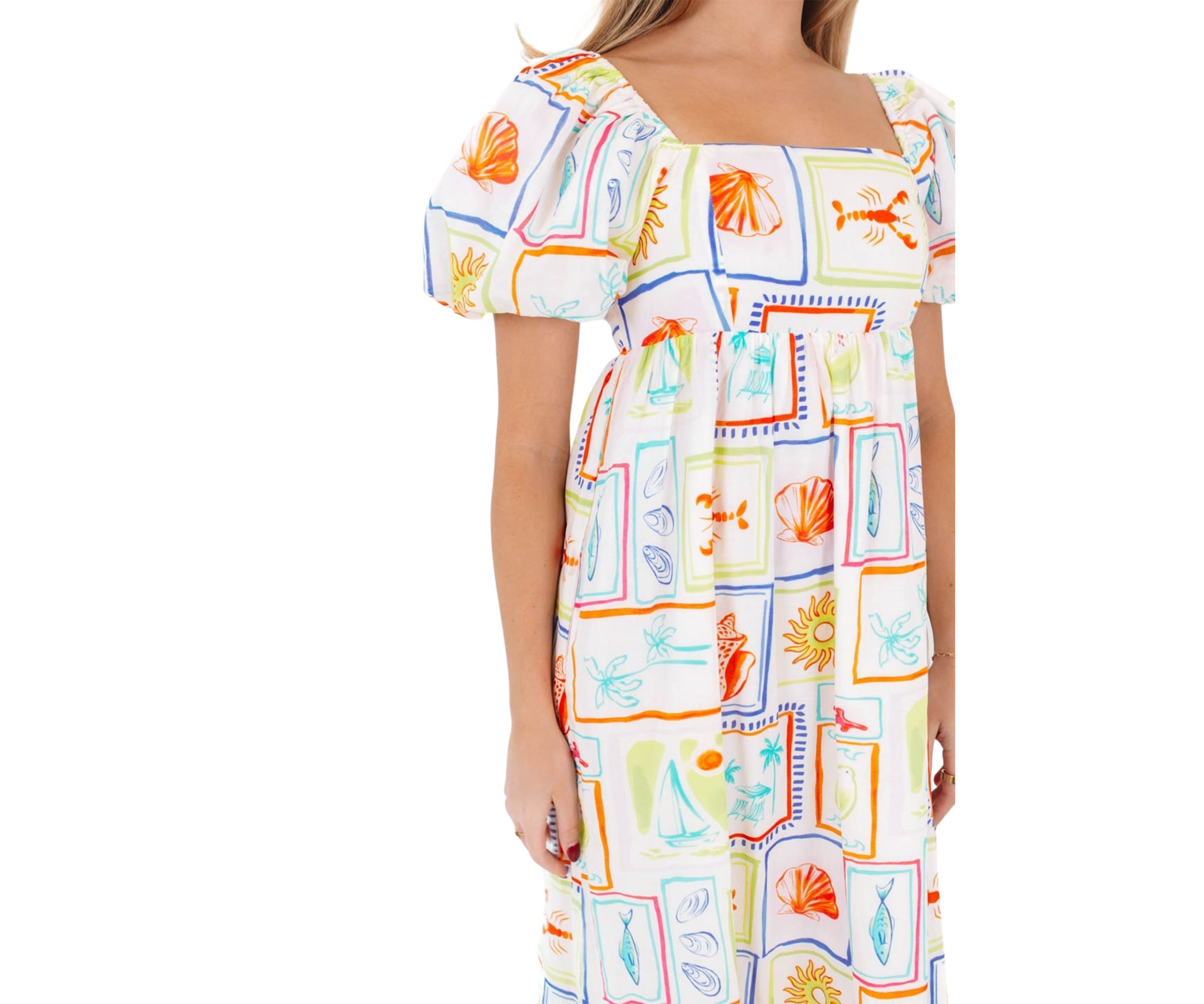 Womens Lucia Babydoll Midi Dress