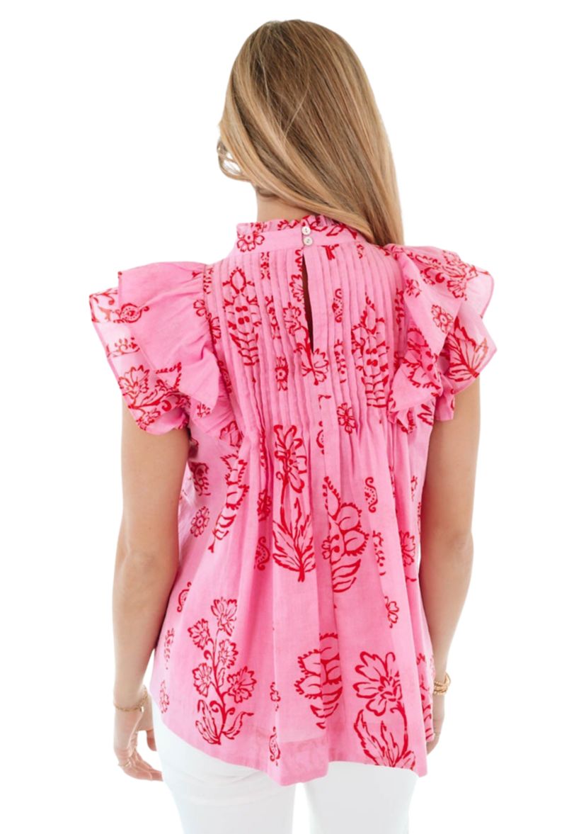 Womens Scarlett Pleated Top