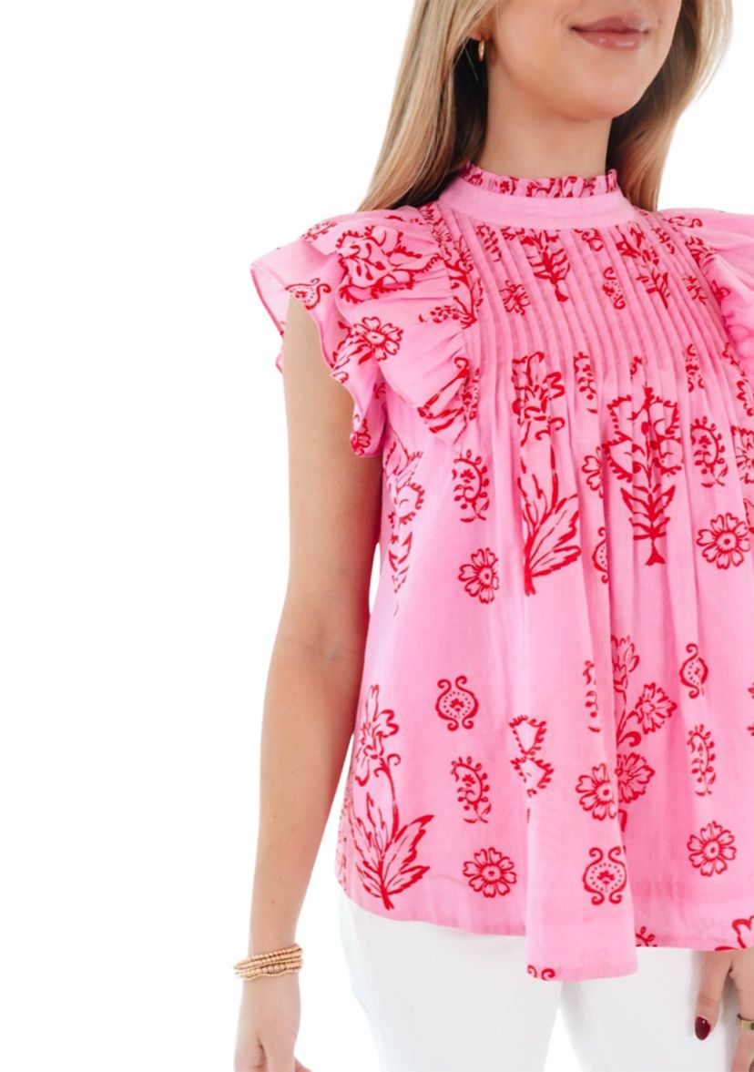 Womens Scarlett Pleated Top