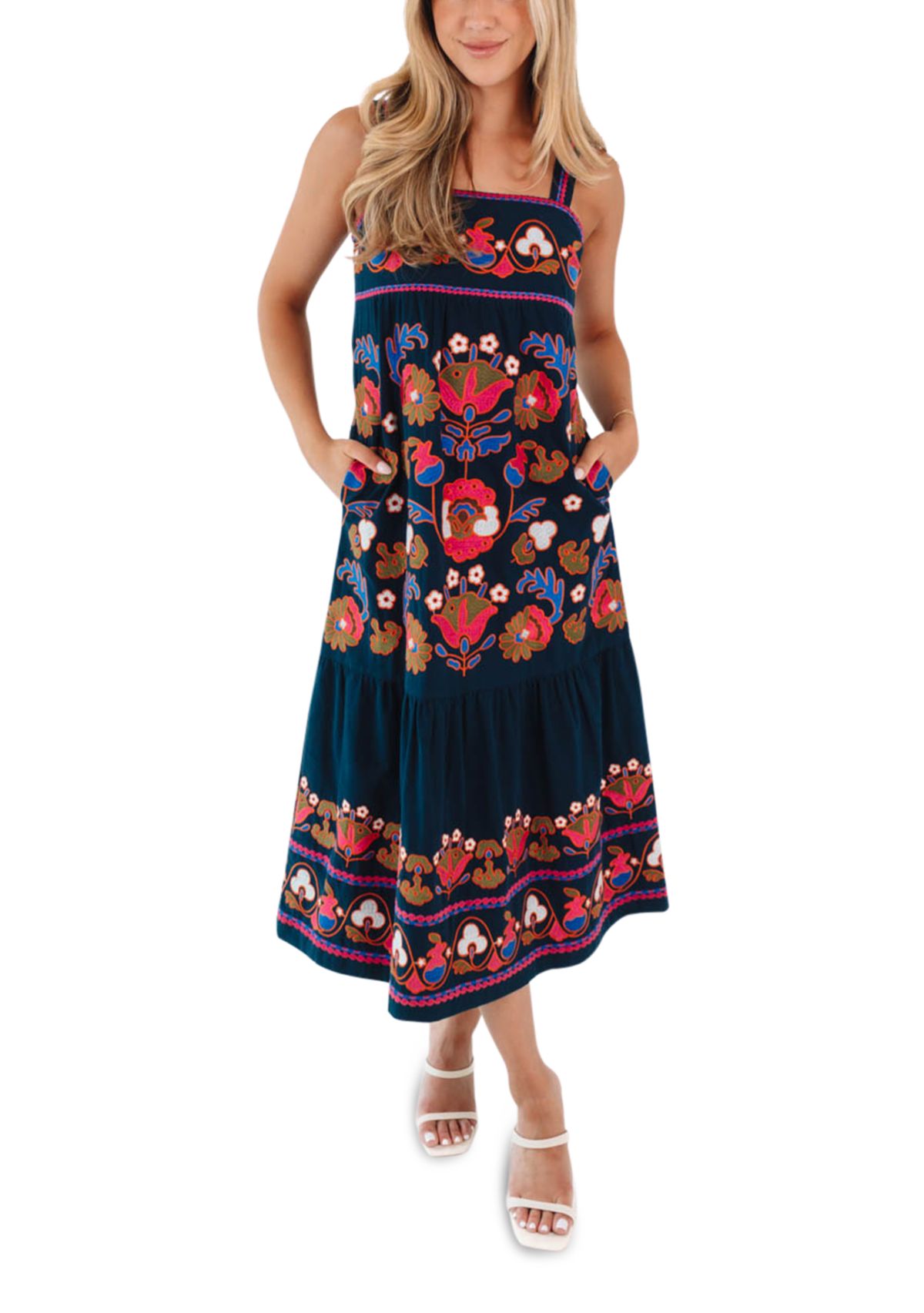 Womens Landon Midi Dress - Navy