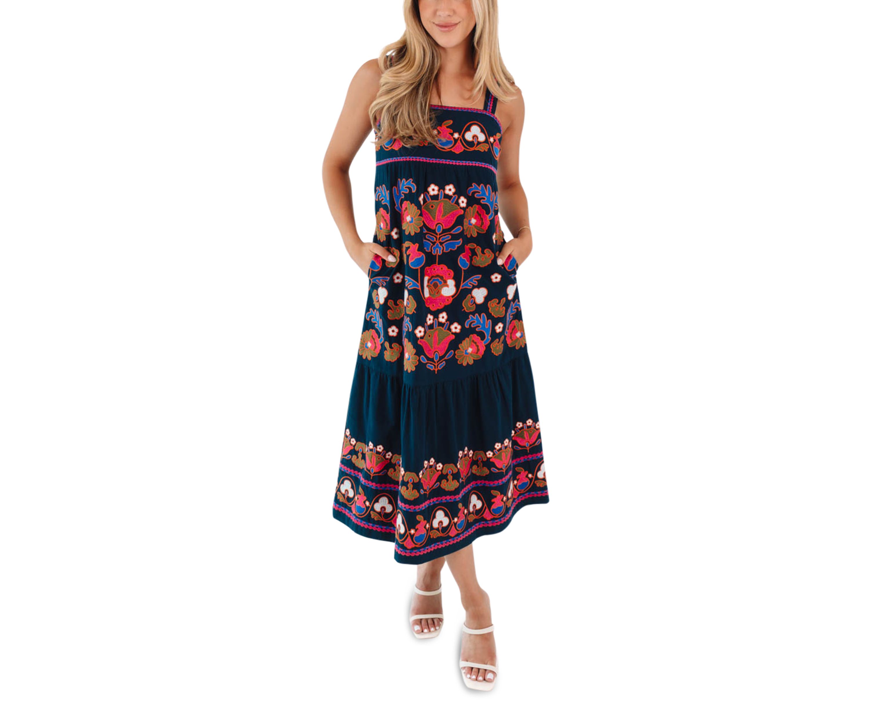 Womens Landon Midi Dress - Navy