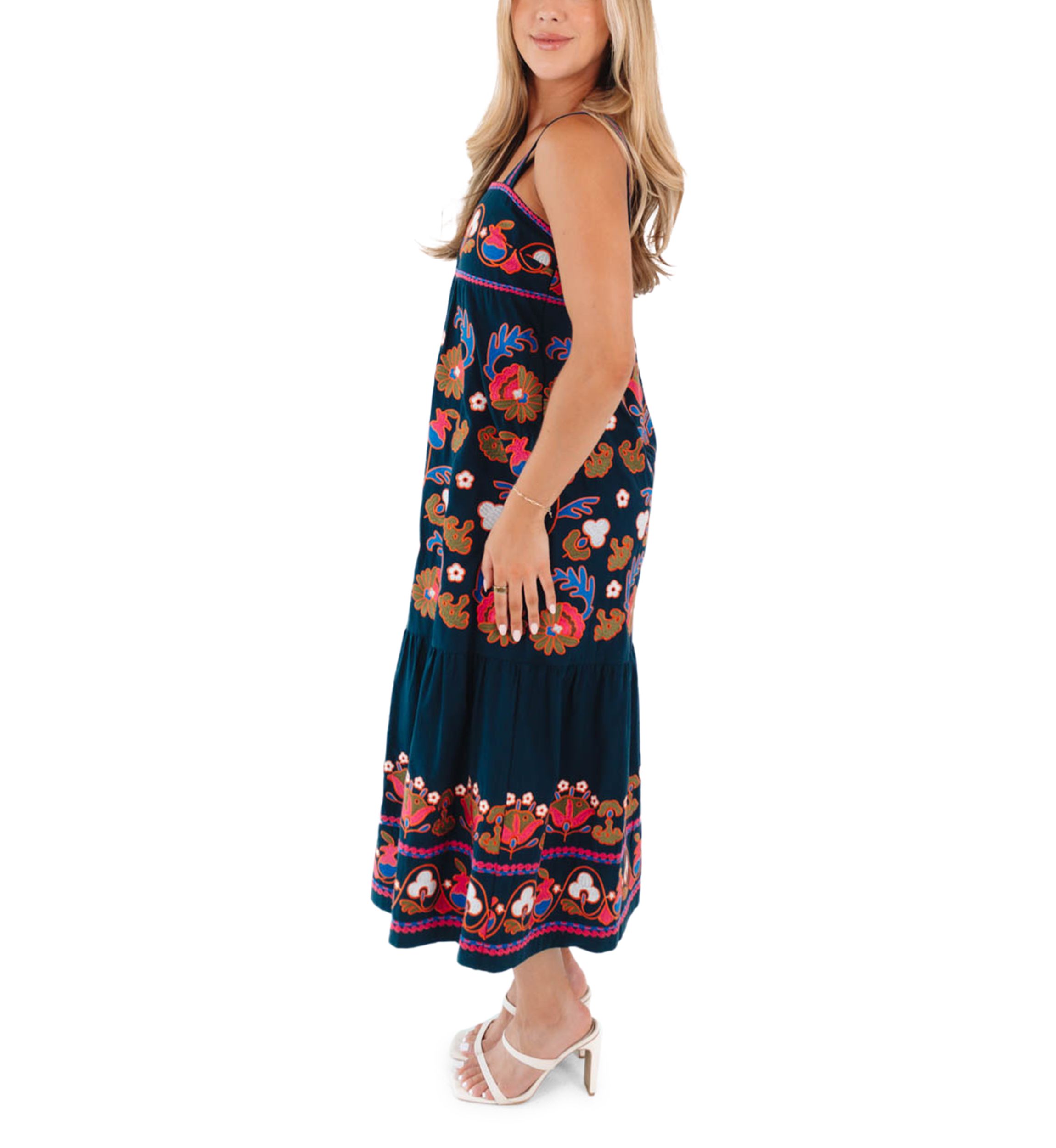 Womens Landon Midi Dress - Navy