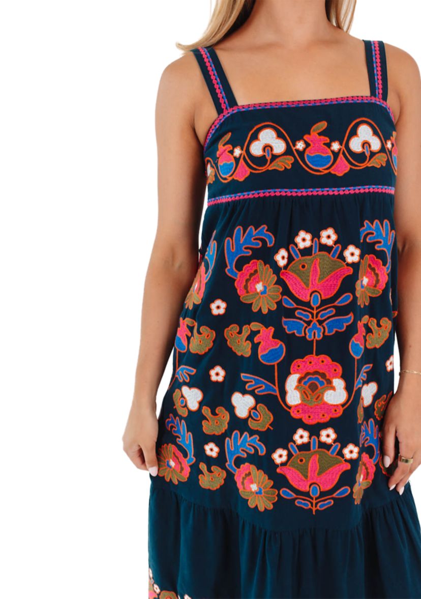 Womens Landon Midi Dress - Navy