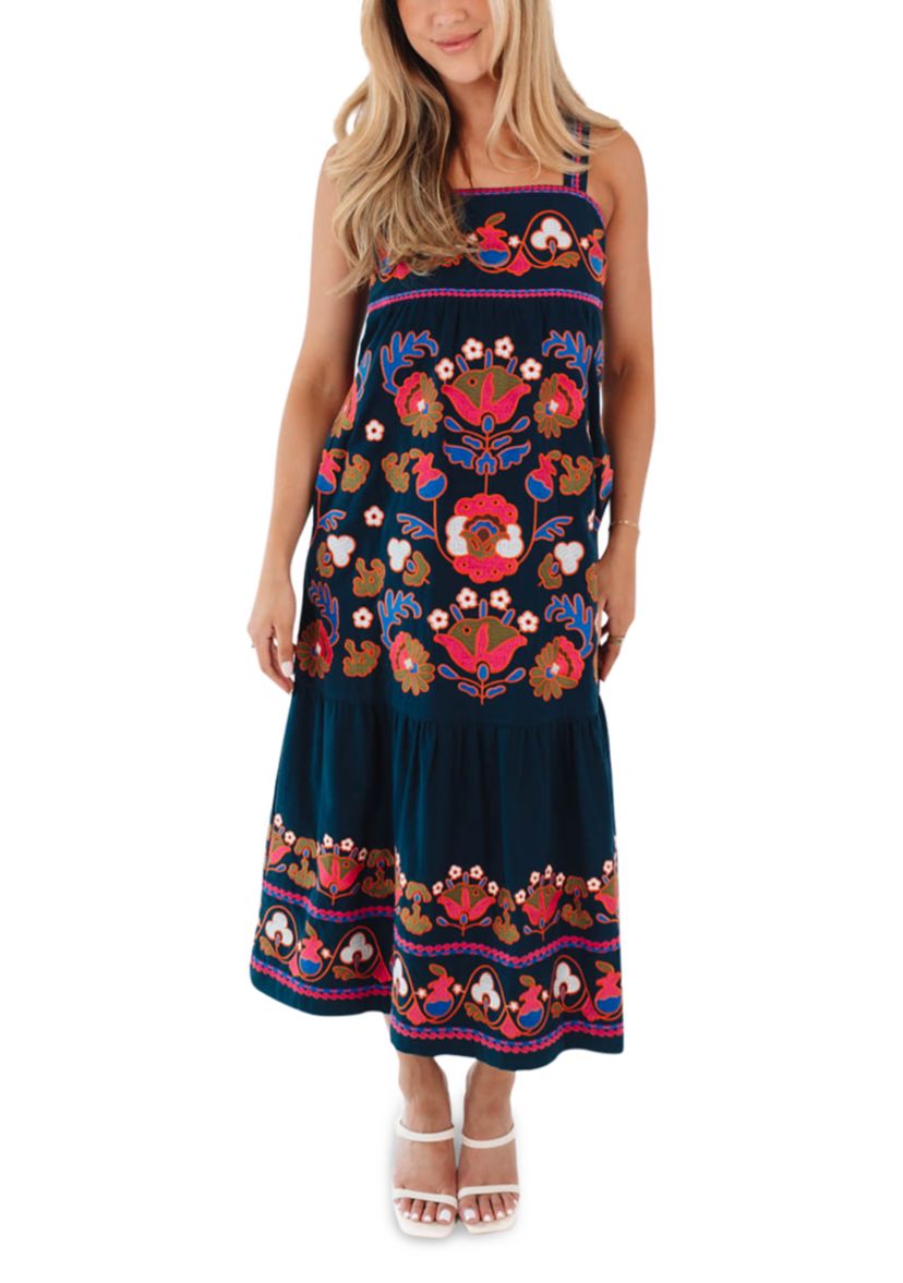 Womens Landon Midi Dress - Navy