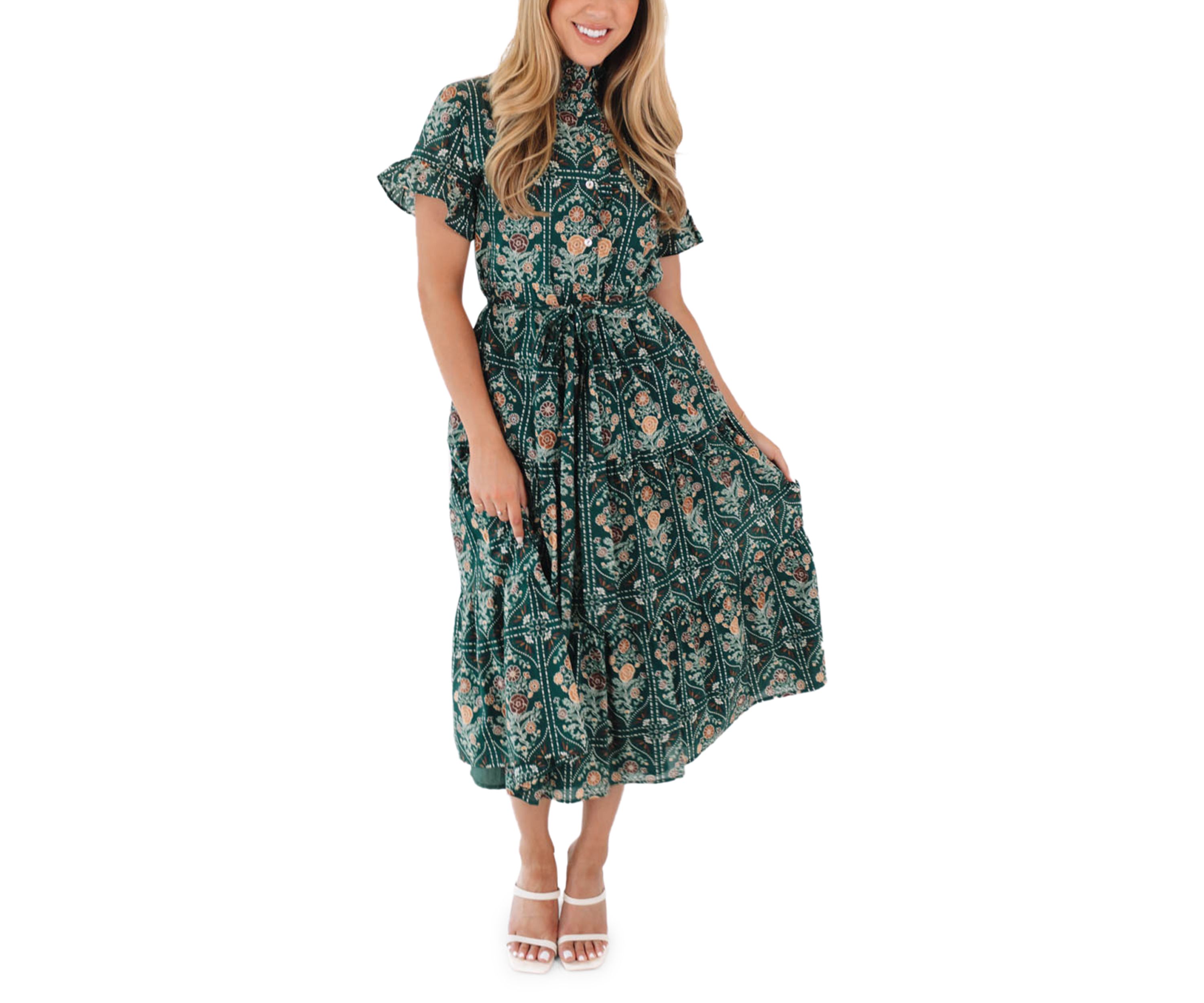 Womens Hazel Button Up Midi Dress