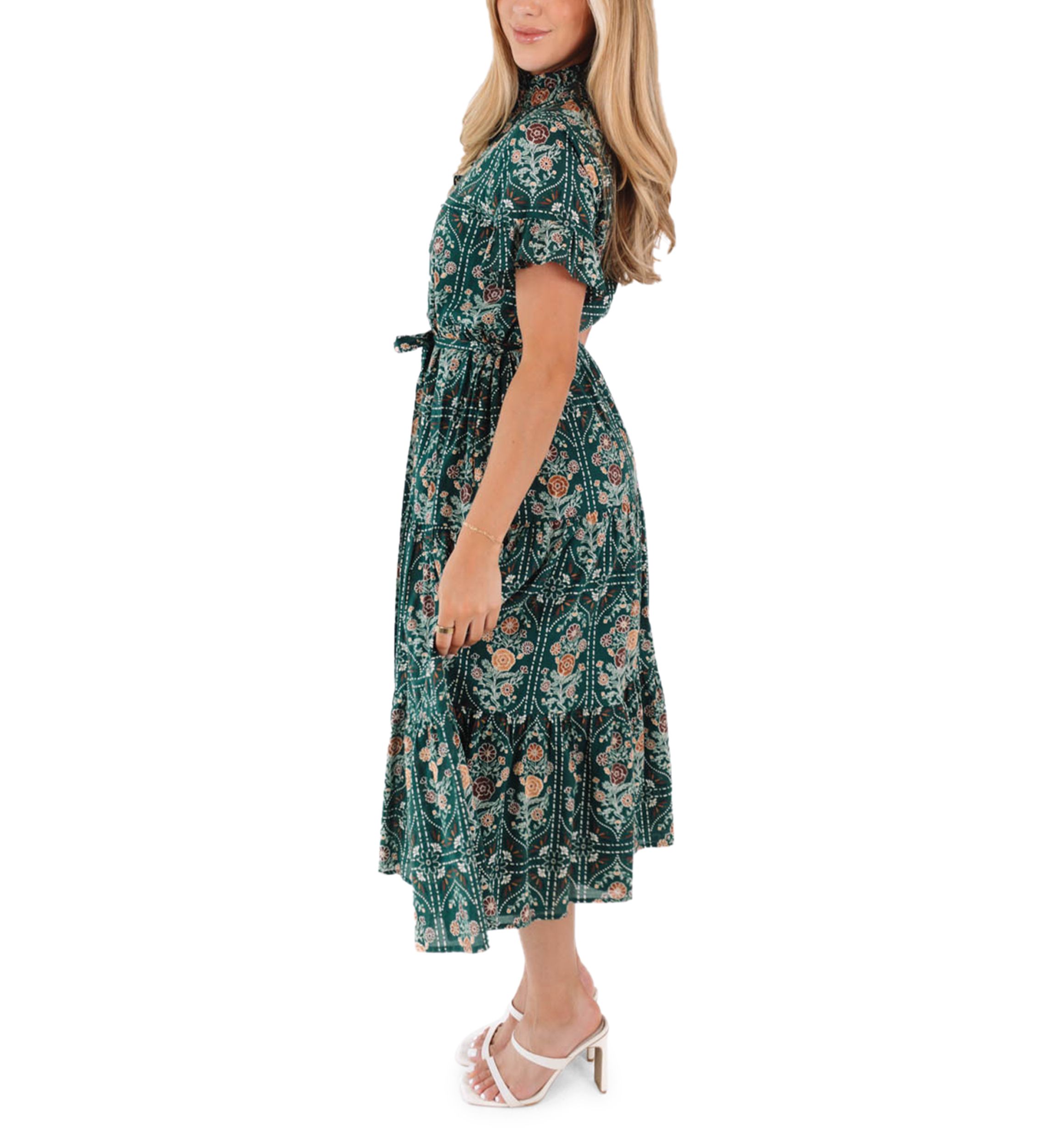Womens Hazel Button Up Midi Dress
