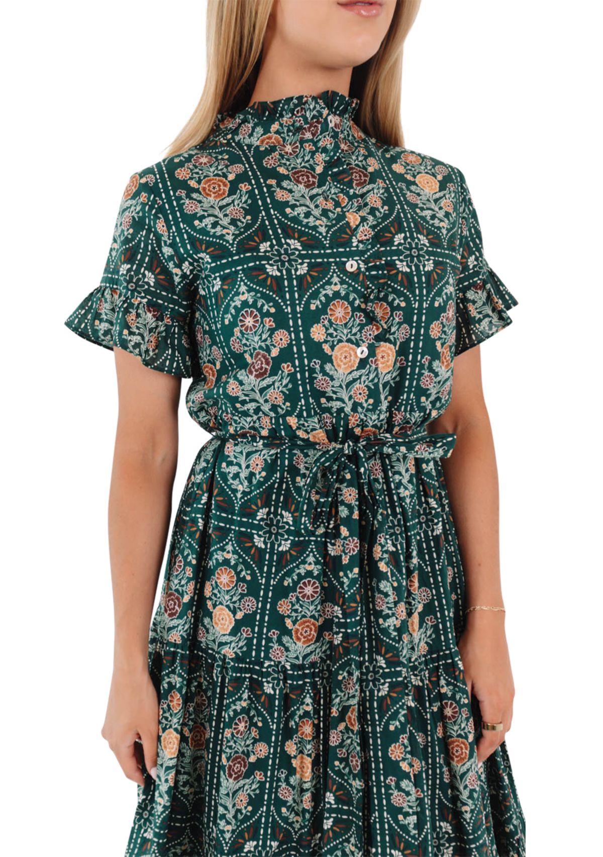 Womens Hazel Button Up Midi Dress