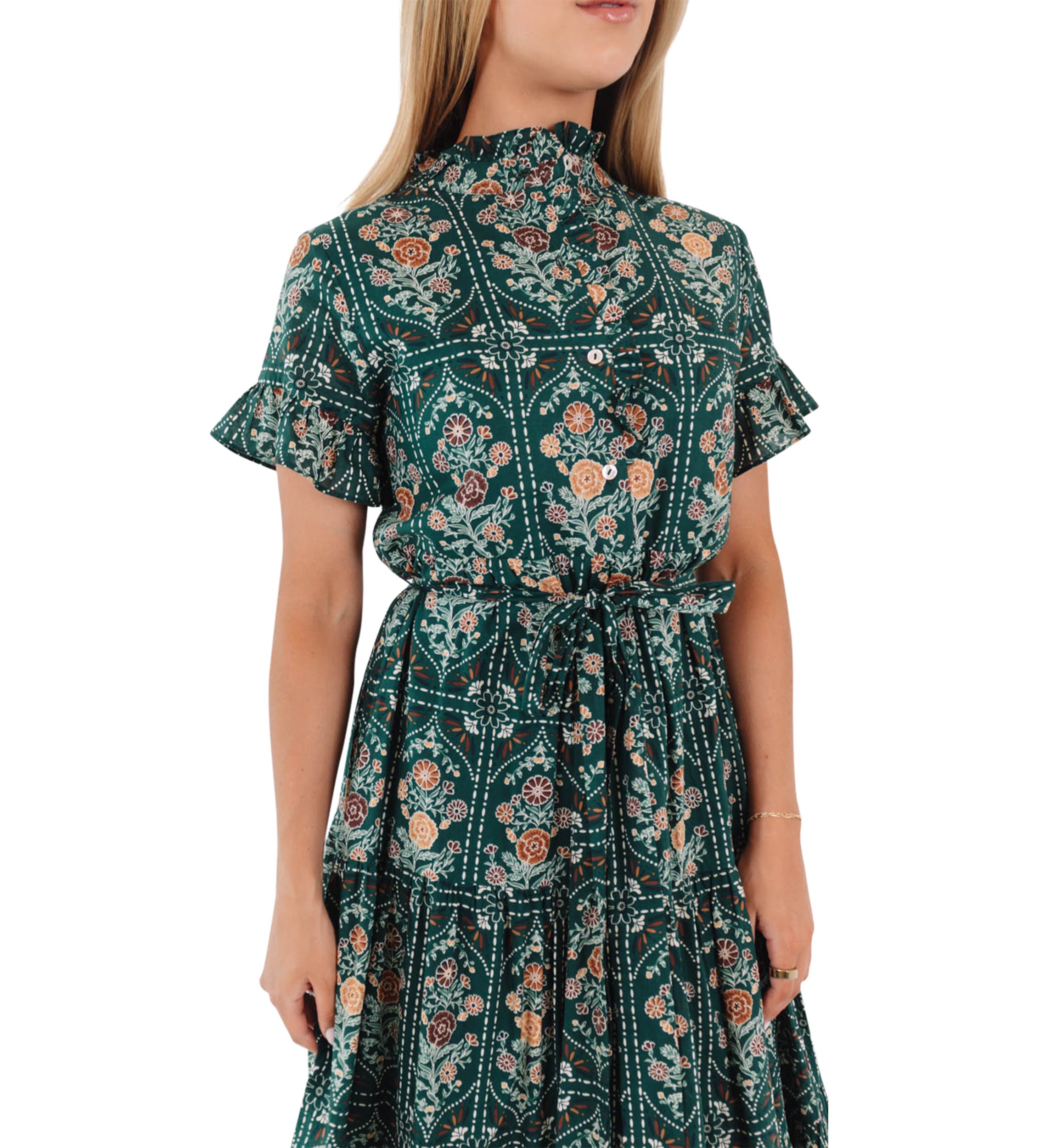 Womens Hazel Button Up Midi Dress