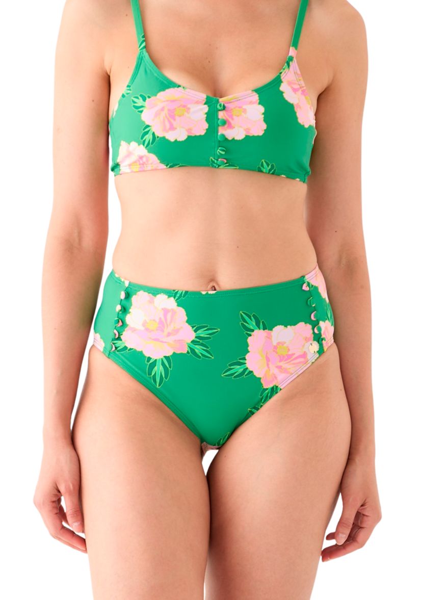 Floral Button Swim Bottoms 