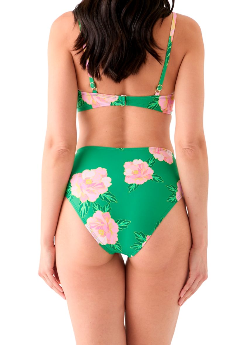 Floral Button Swim Bottoms 