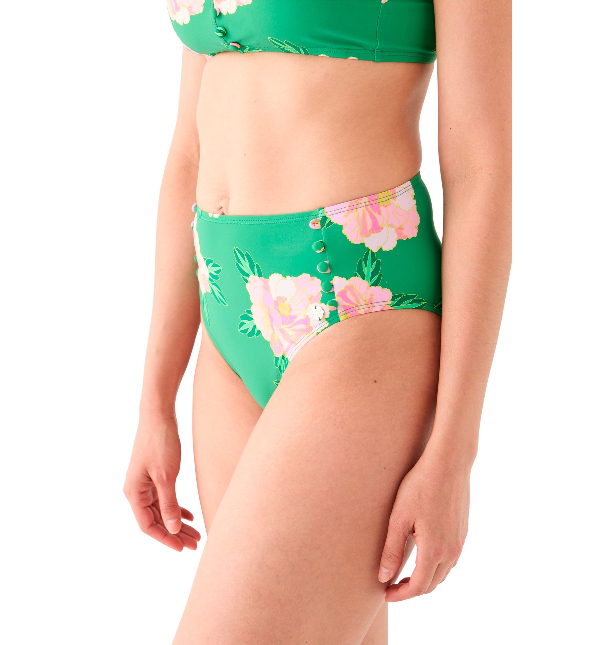 Floral Button Swim Bottoms 