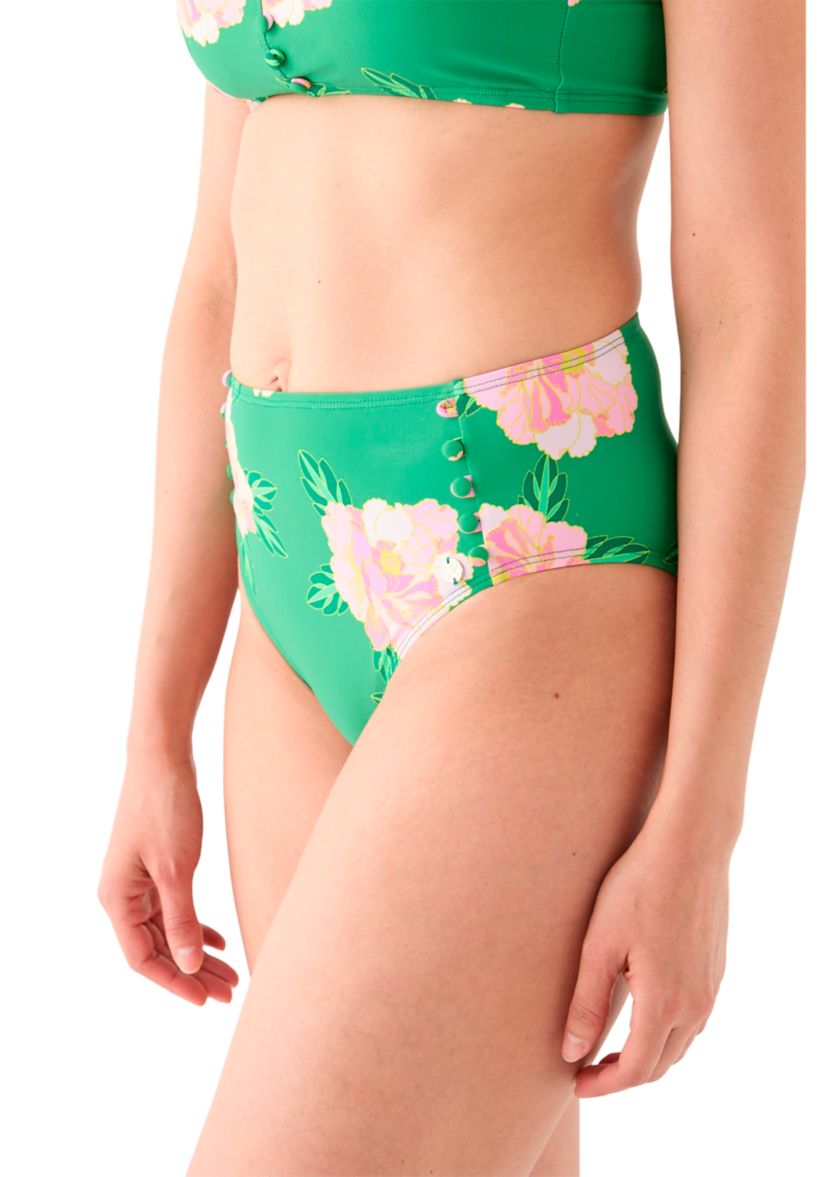 Floral Button Swim Bottoms 