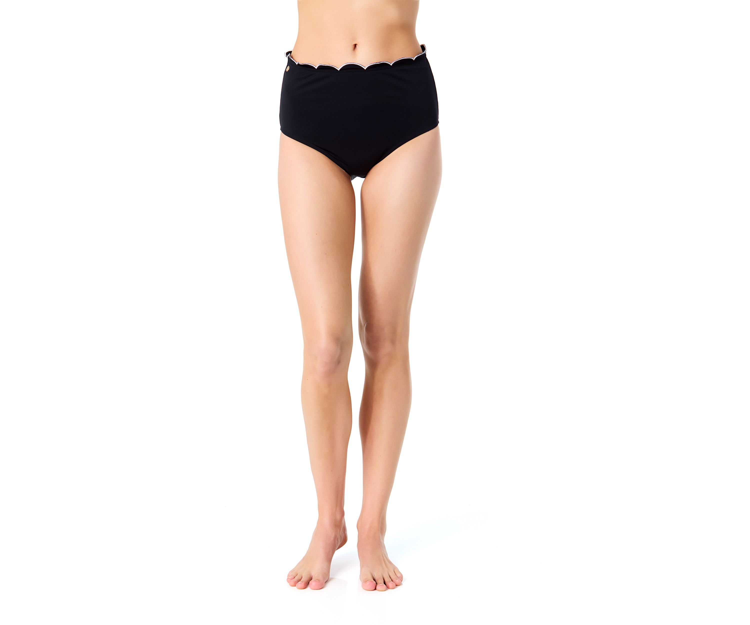 Scalloped High Waist Swim Bottoms
