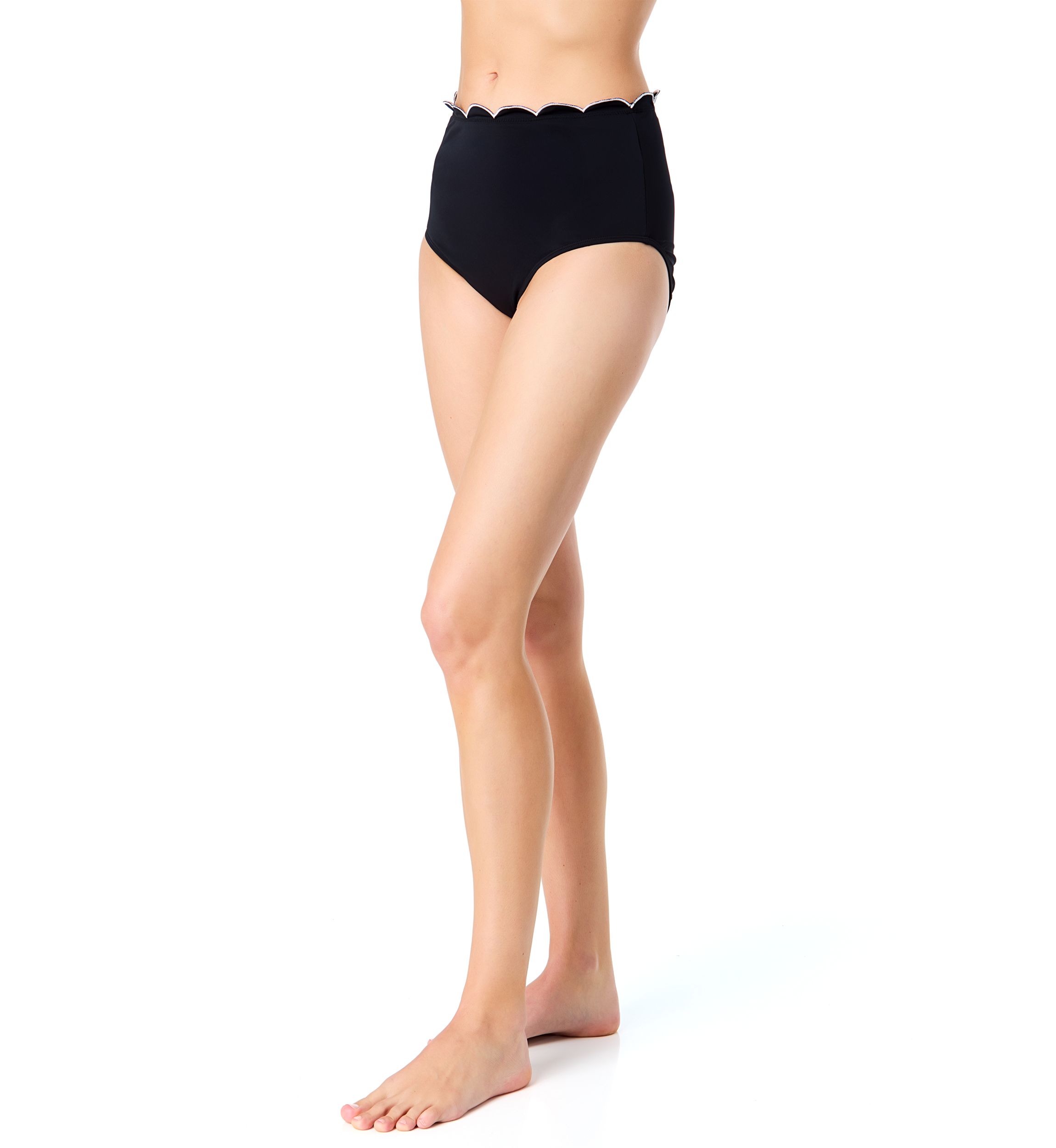 Scalloped High Waist Swim Bottoms